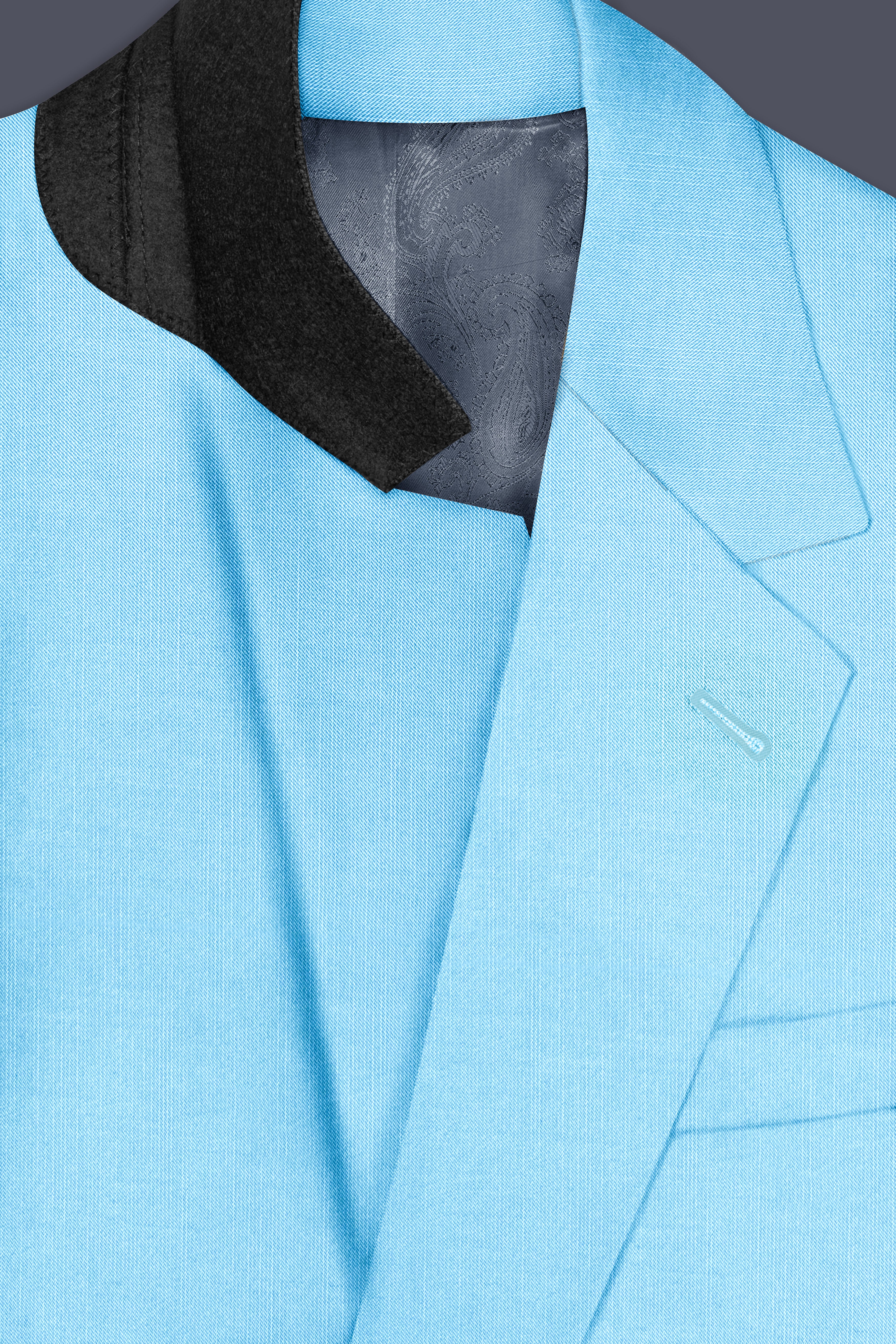 Iceland-Aquamarine Blue Solid Wool Rich Single Breasted Stretchable traveler Blazer
