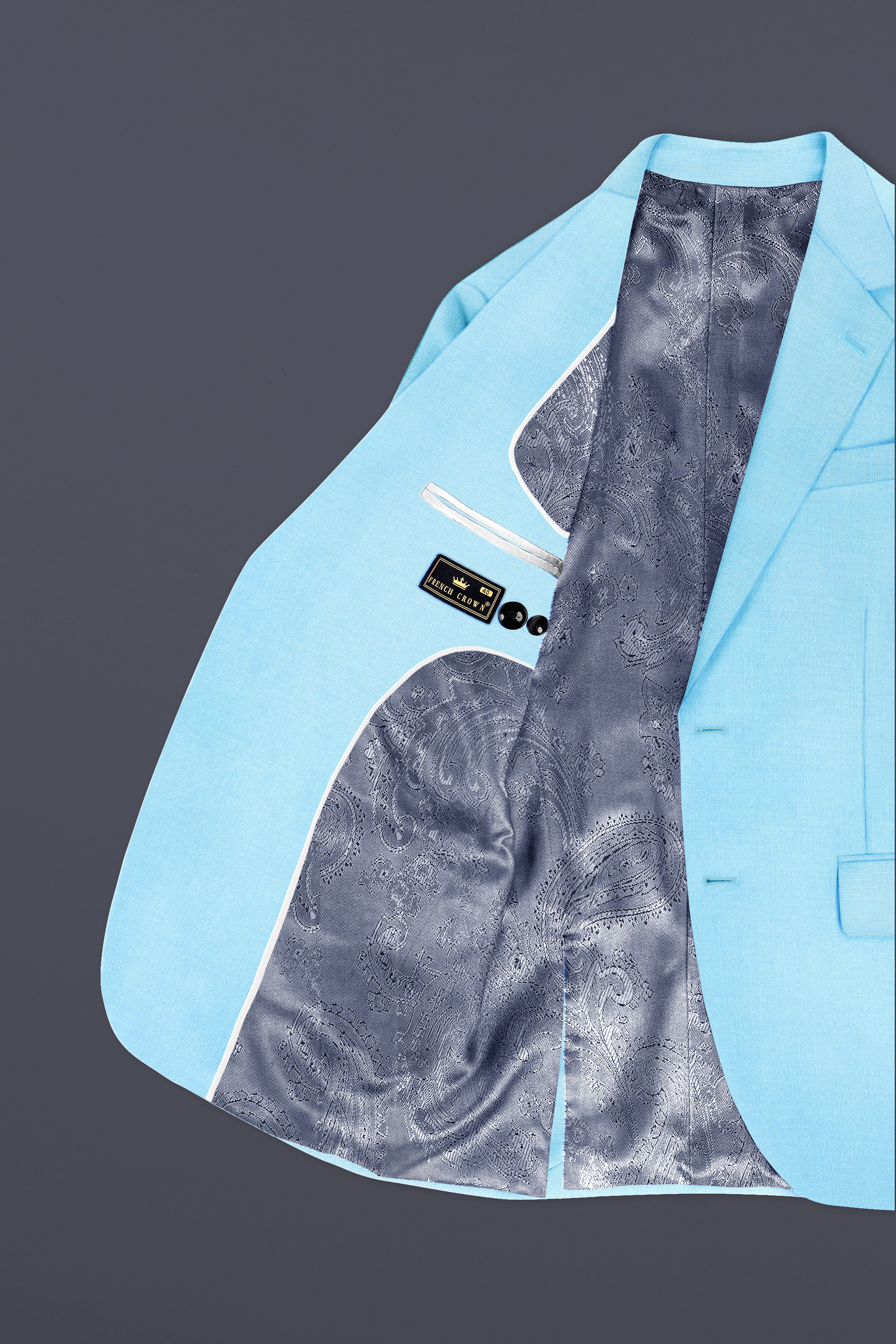 Iceland-Aquamarine Blue Solid Wool Rich Single Breasted Stretchable traveler Blazer