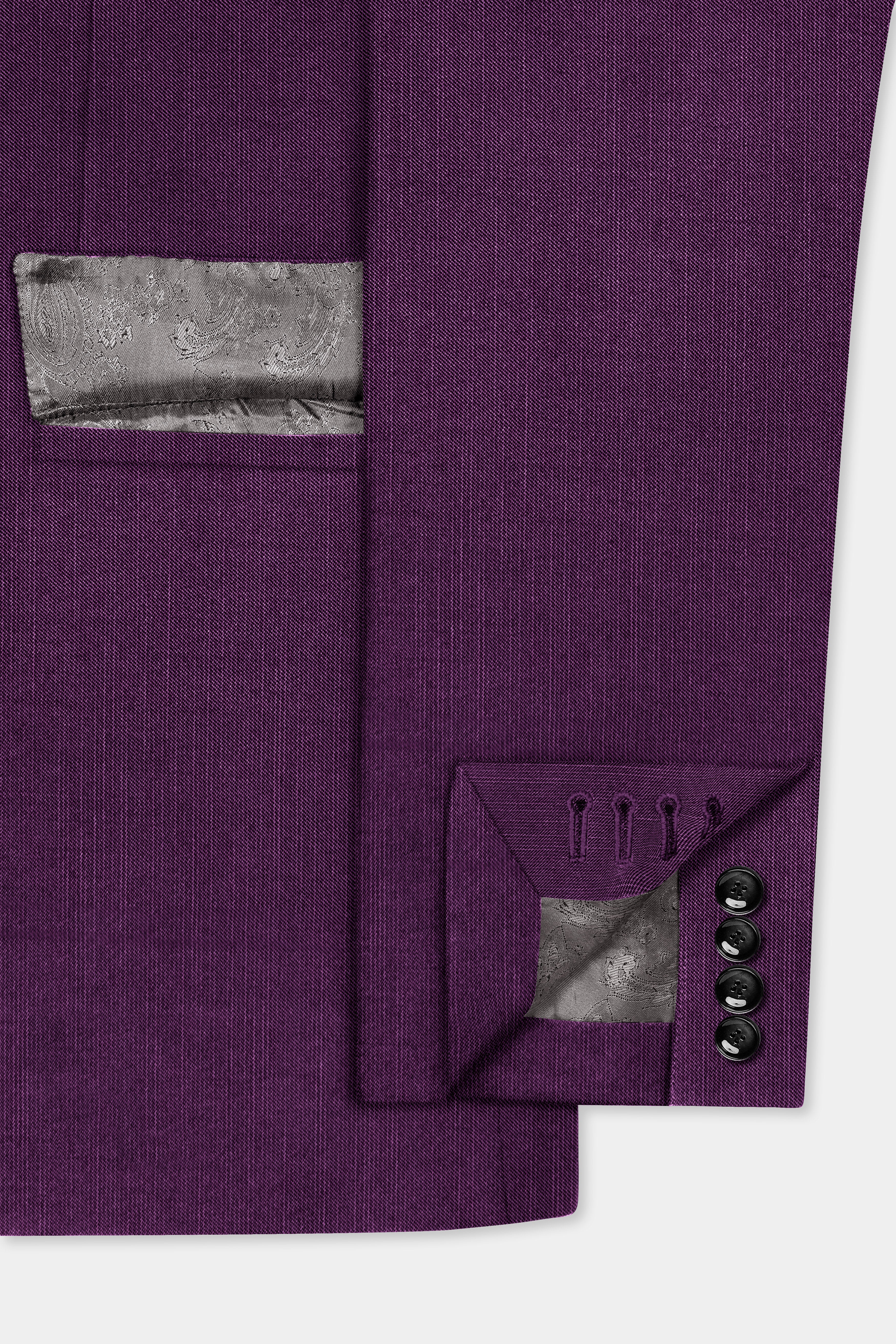 Orchid-Grape Purple Solid Wool Rich Double Breasted Stretchable traveler Blazer