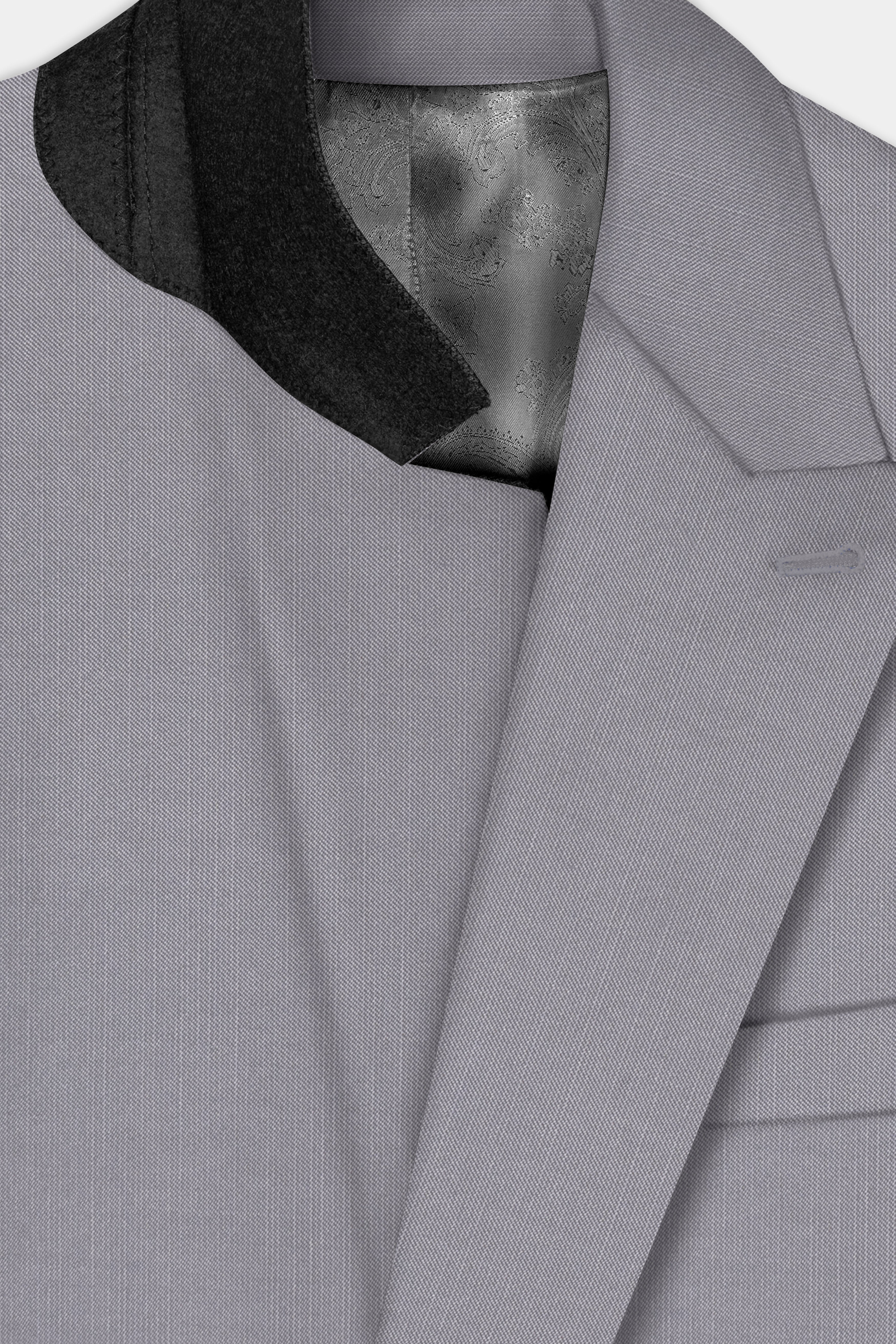 Dorian-Friar Gray Solid Wool Rich Double Breasted Slight Stretch Blazer