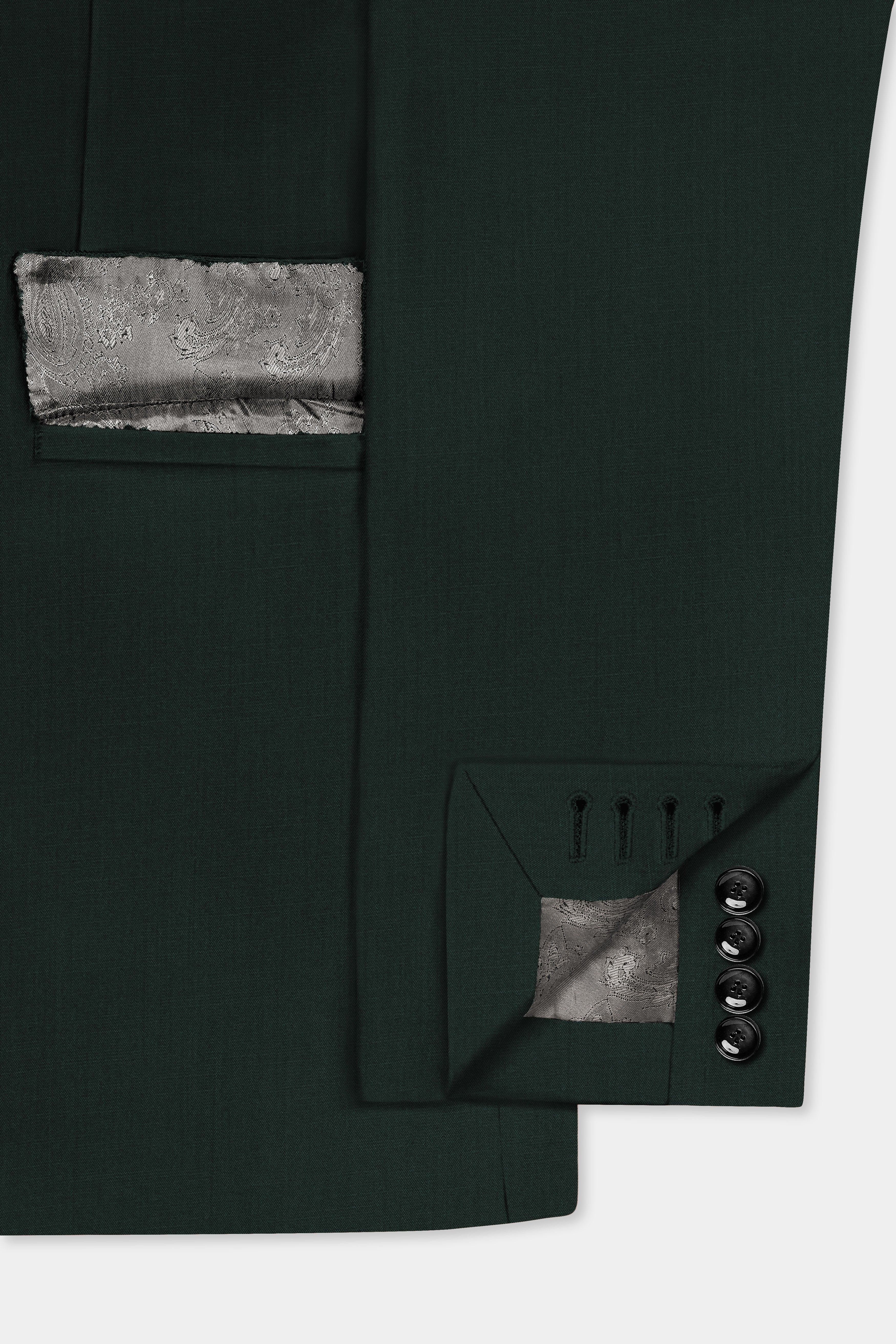 Chicago Green Solid Wool Rich Single Breasted Blazer