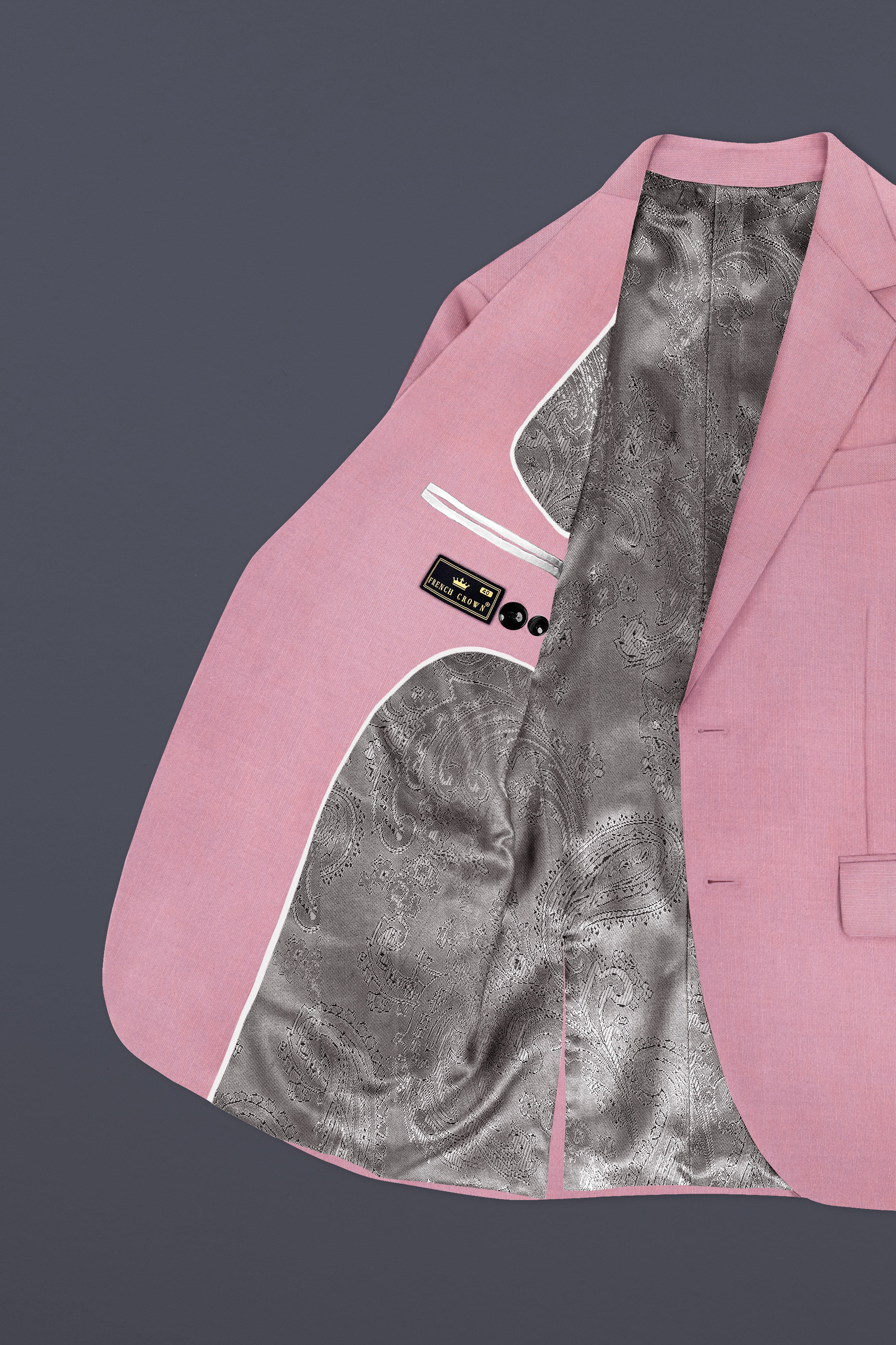 Viola Pink Solid Wool Rich Single Breasted Stretchable traveler Blazer