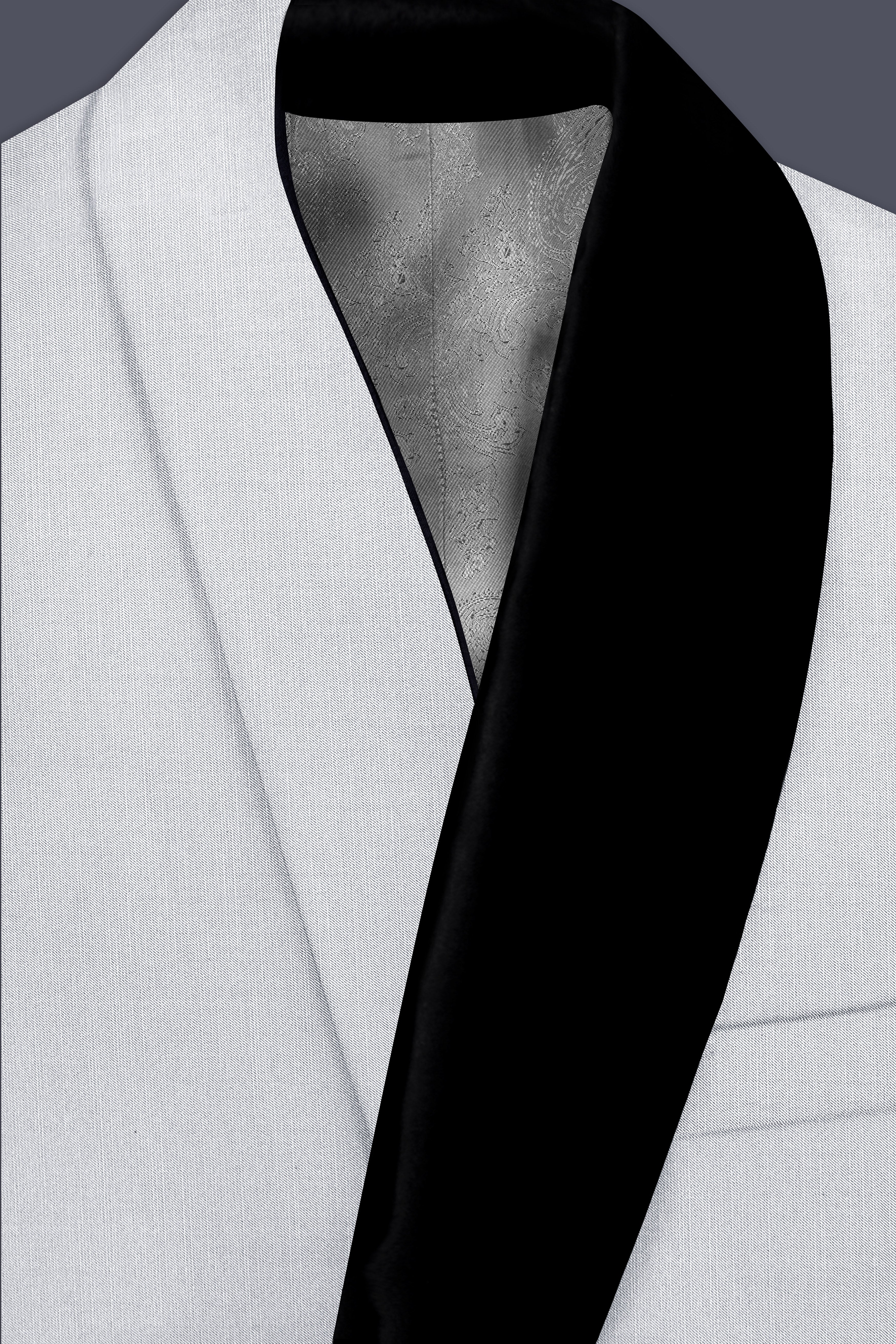 Granite-Alto Gray Wool Rich Tuxedo Slight Stretch Blazer