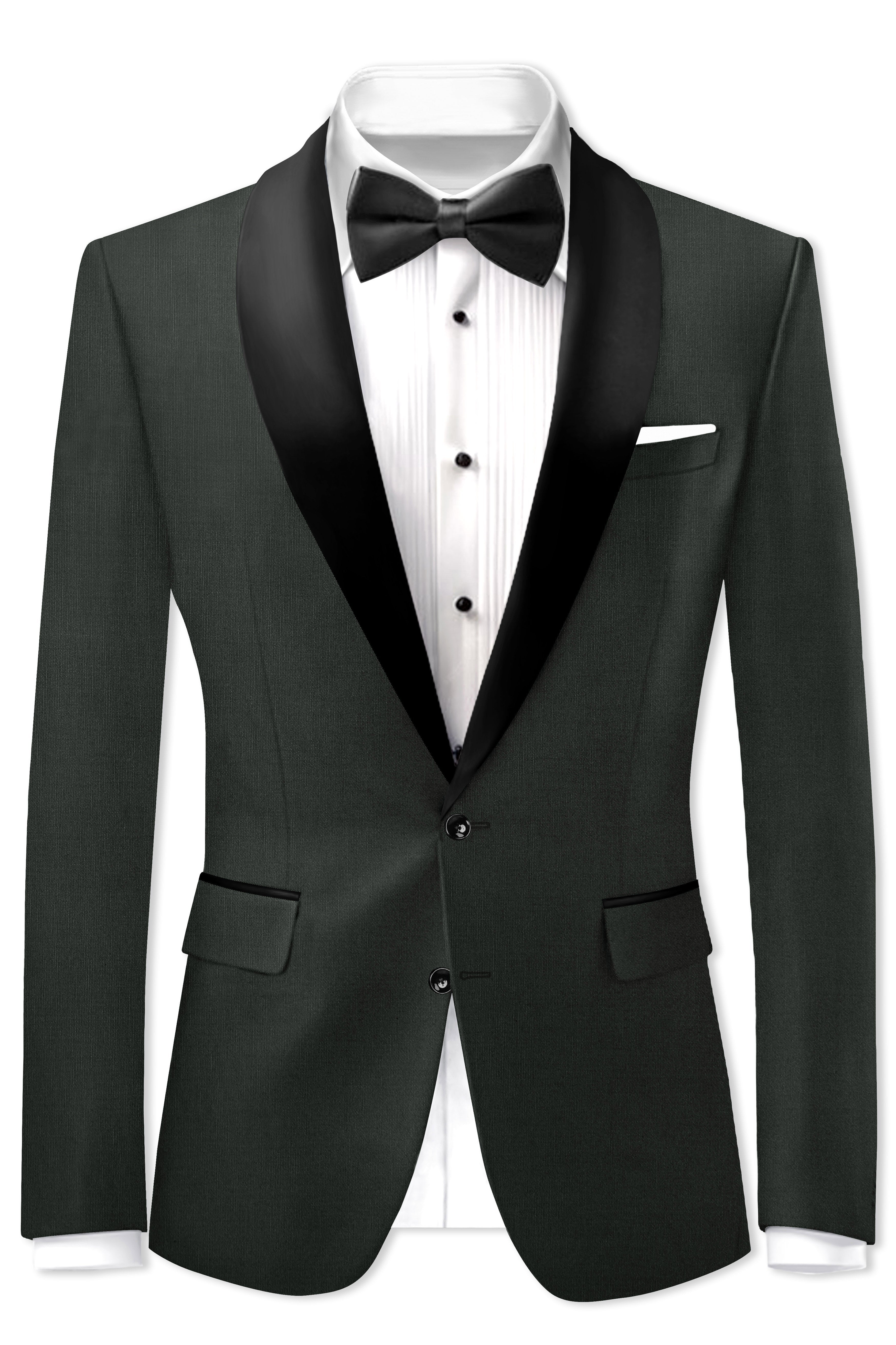Shafton-Mine Shaft Green Wool Rich Tuxedo Stretchable Traveler Blazer