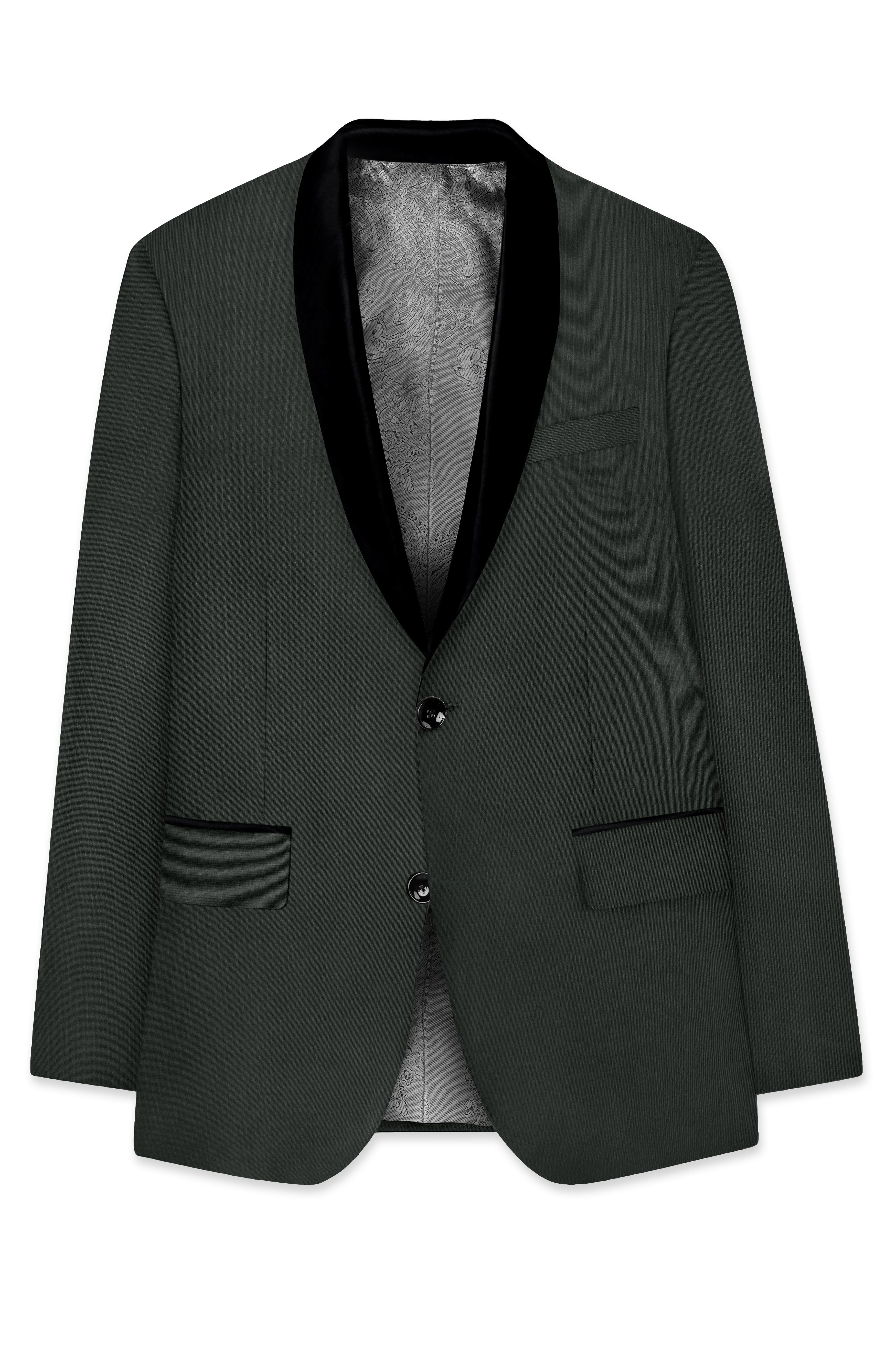 Shafton-Mine Shaft Green Wool Rich Tuxedo Stretchable Traveler Blazer