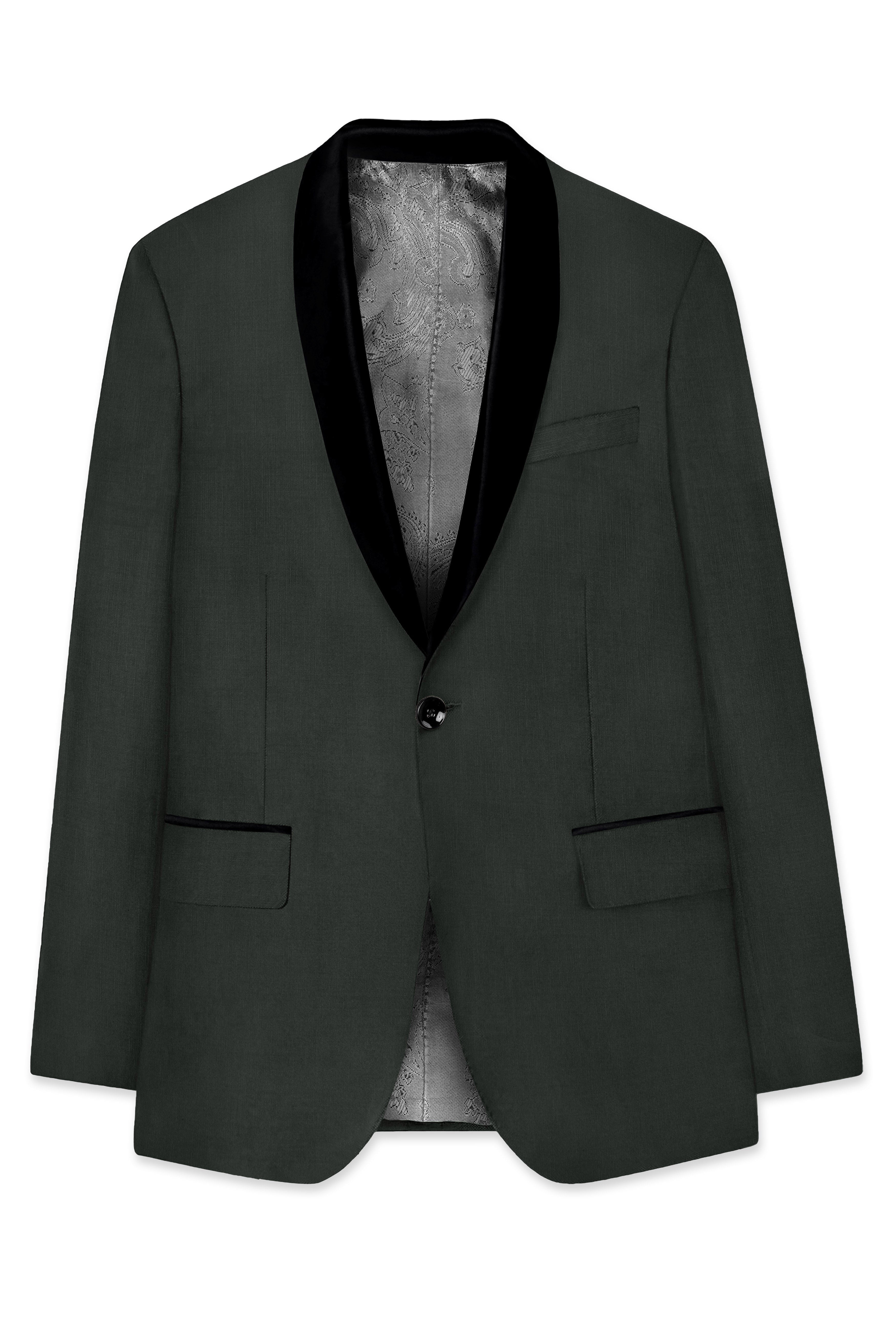 Shafton-Mine Shaft Green Wool Rich Tuxedo Slight Stretch Blazer