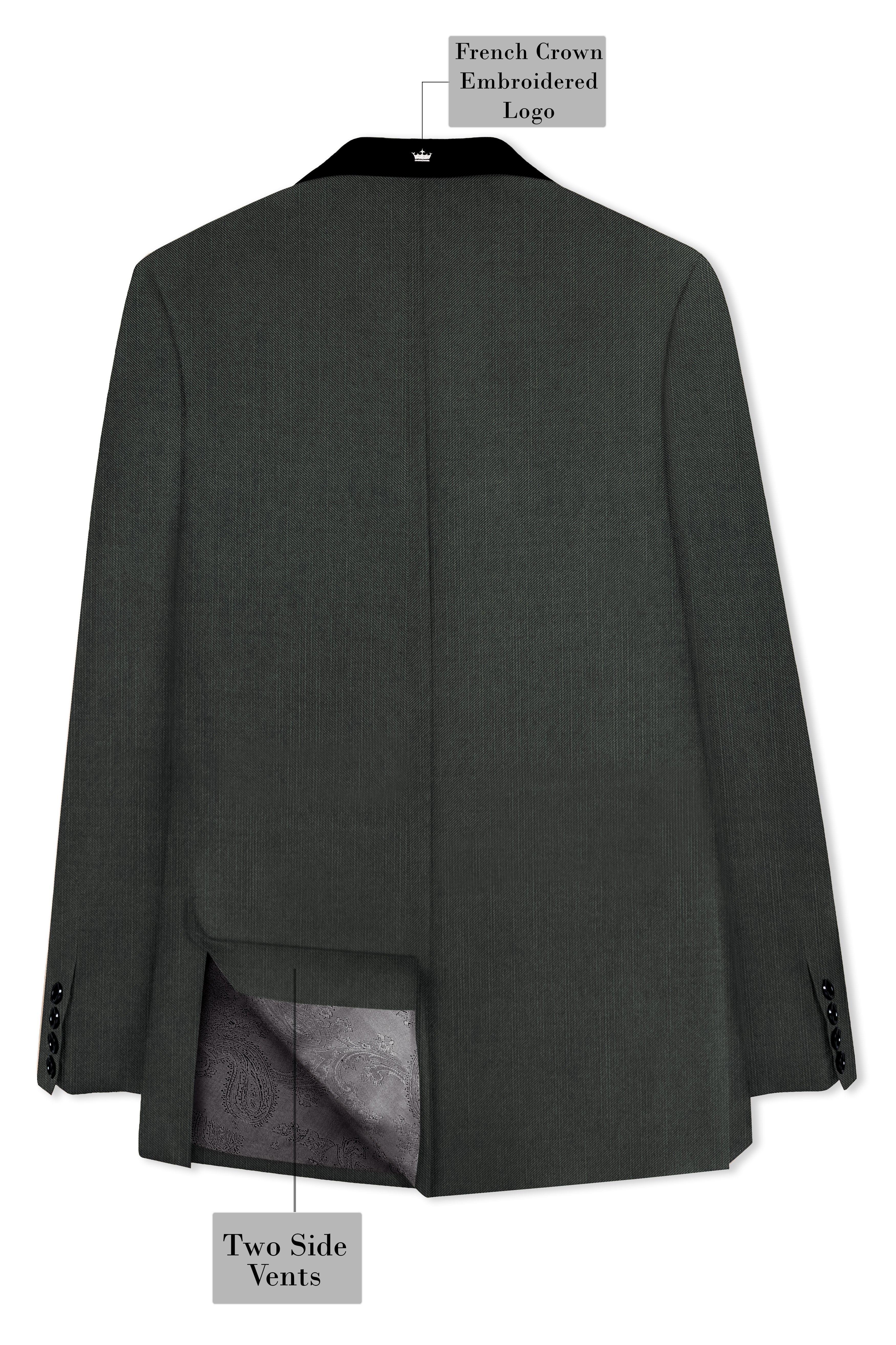 Shafton-Mine Shaft Green Wool Rich Tuxedo Stretchable Traveler Blazer