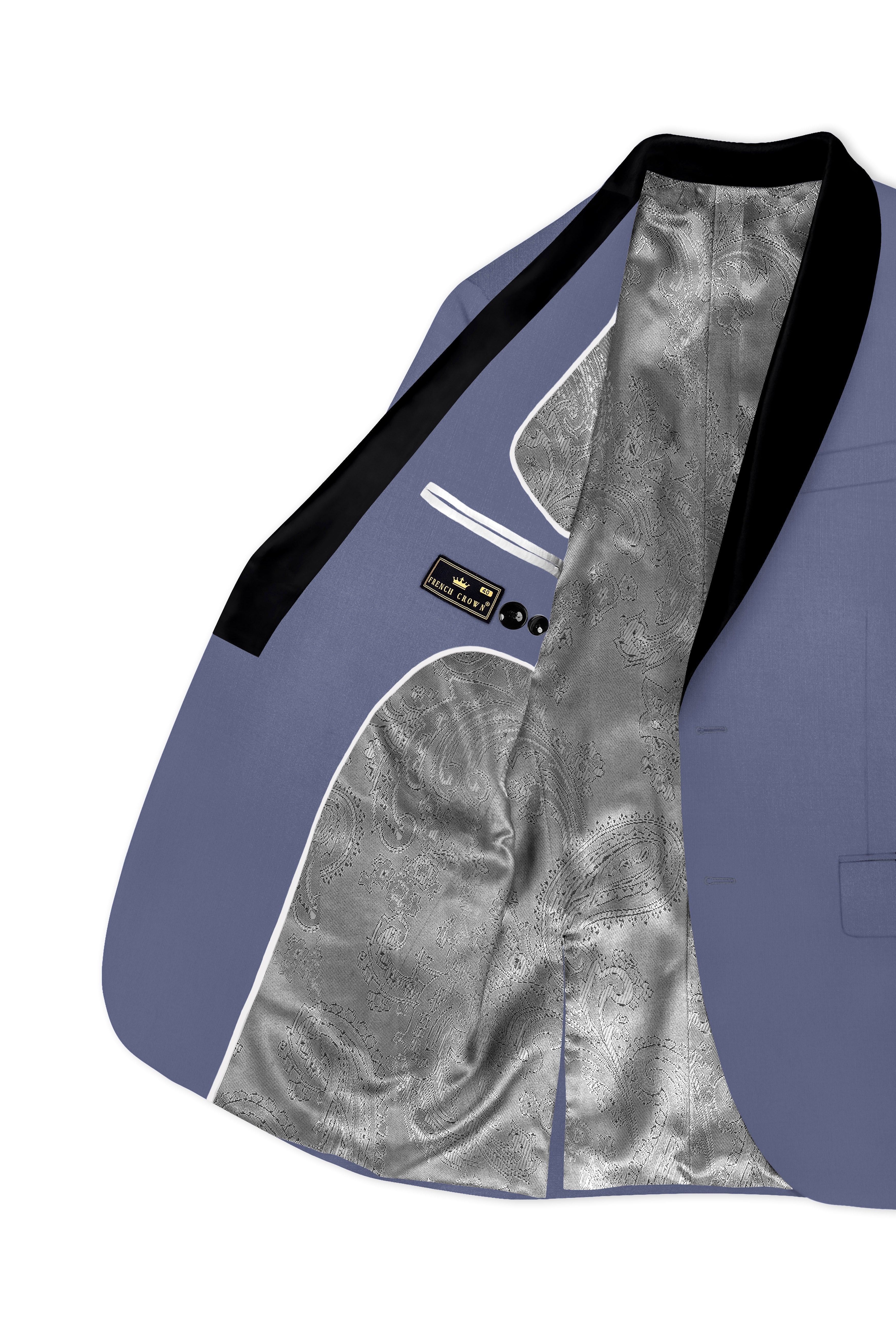Zenith-Comet Blue Wool Rich Tuxedo Stretchable Traveler Blazer