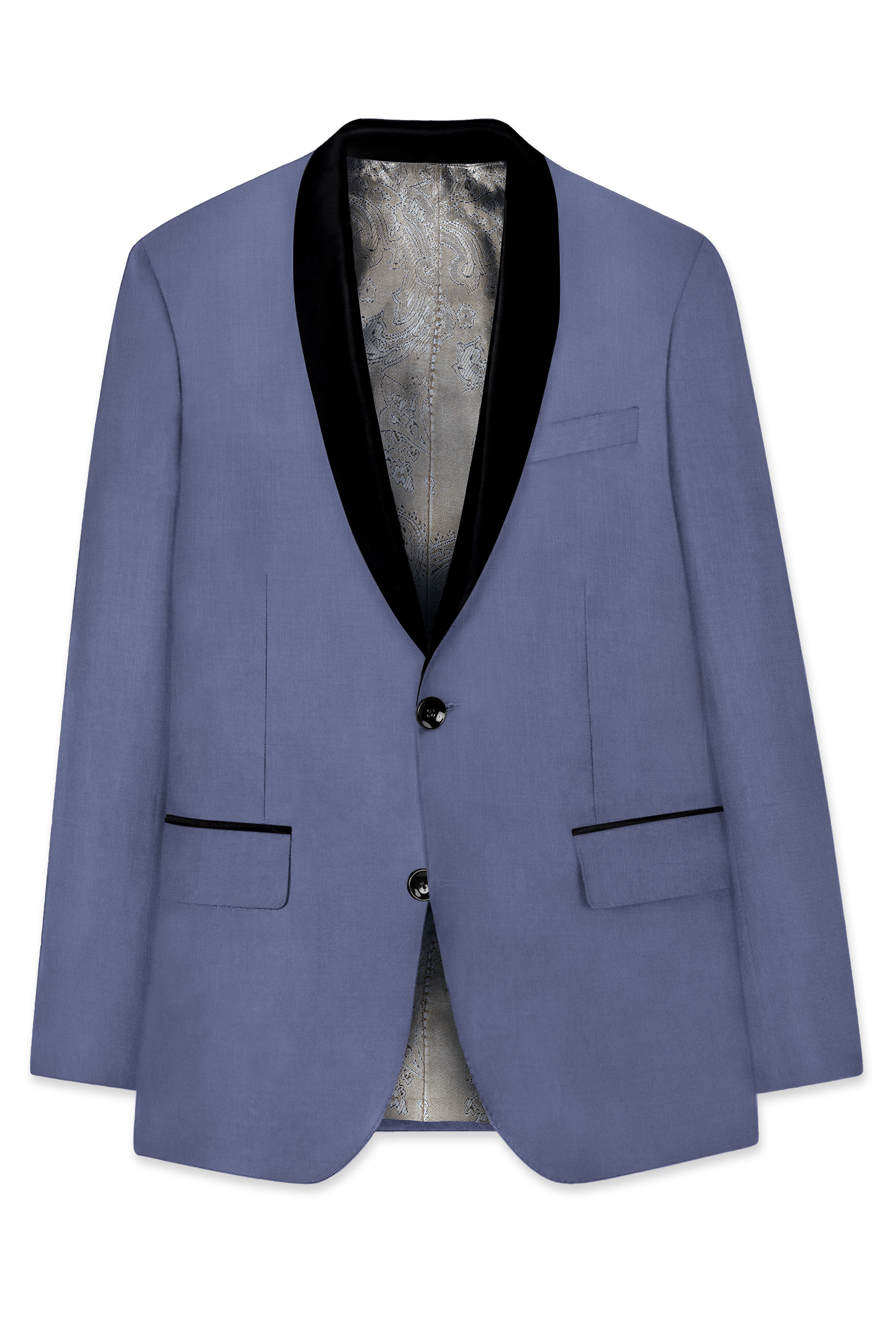 Zenith-Comet Blue Wool Rich Tuxedo Stretchable Traveler Blazer