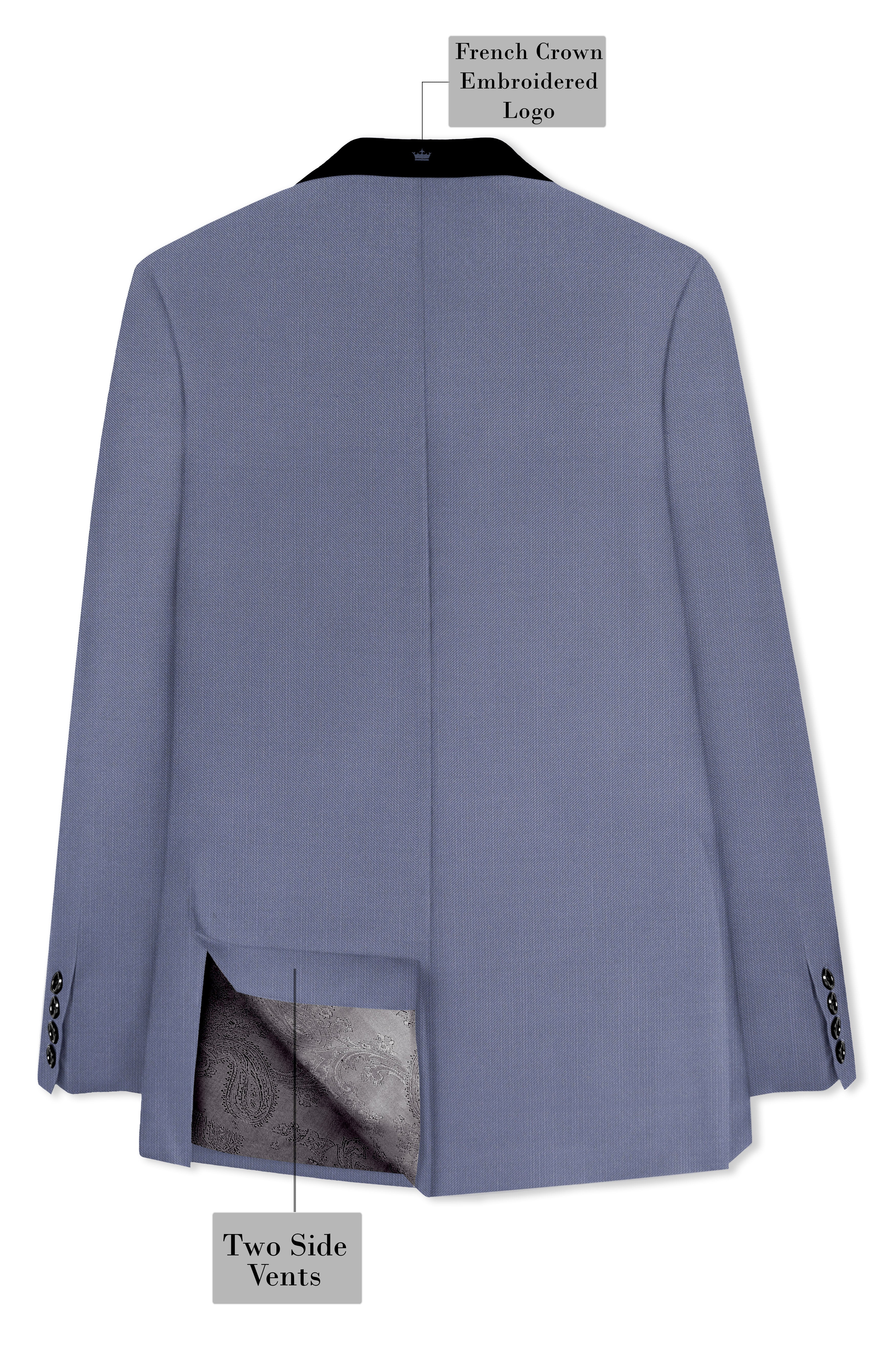 Zenith-Comet Blue Wool Rich Tuxedo Stretchable Traveler Blazer