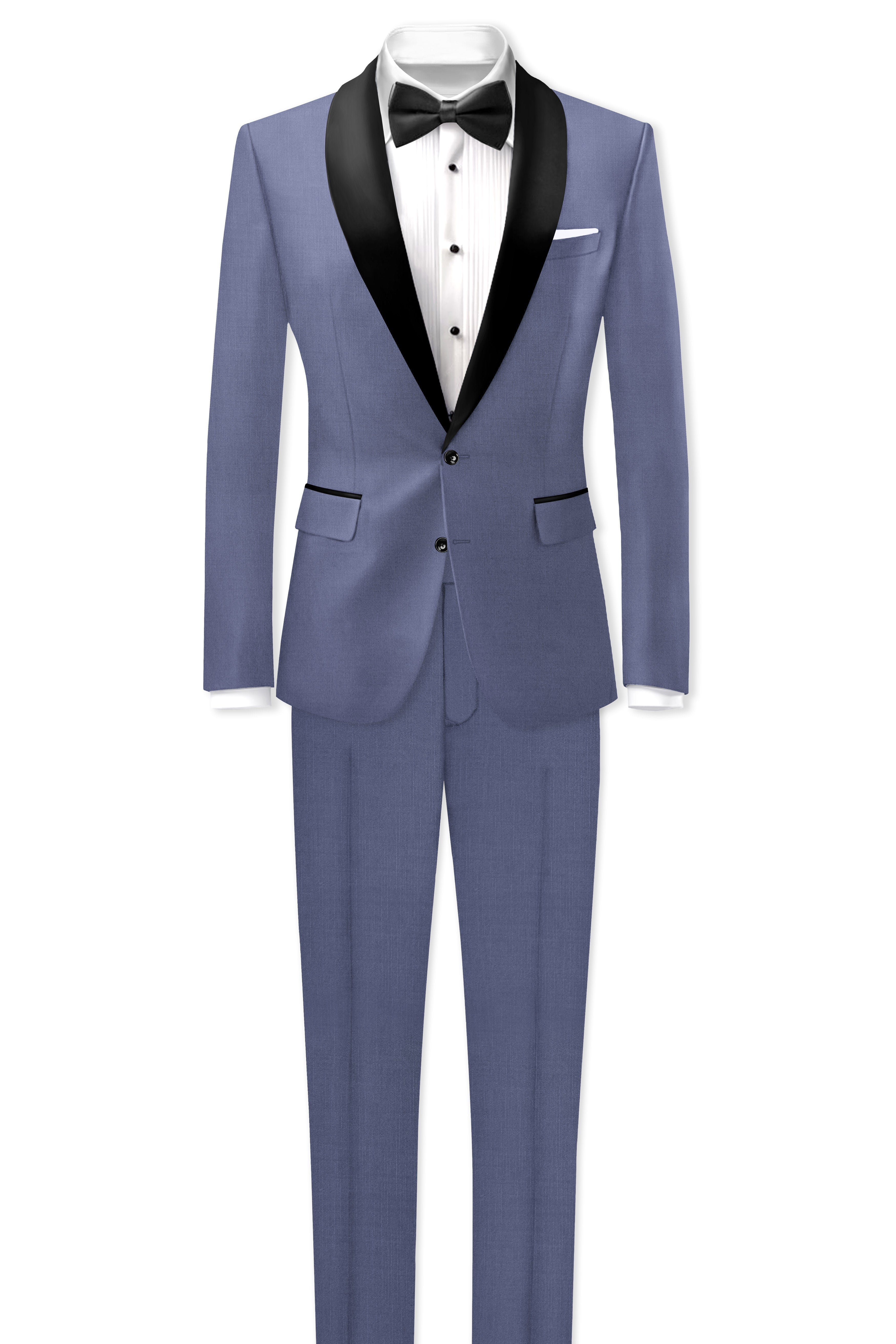 Zenith-Comet Blue Wool Rich Tuxedo Stretchable Traveler Blazer