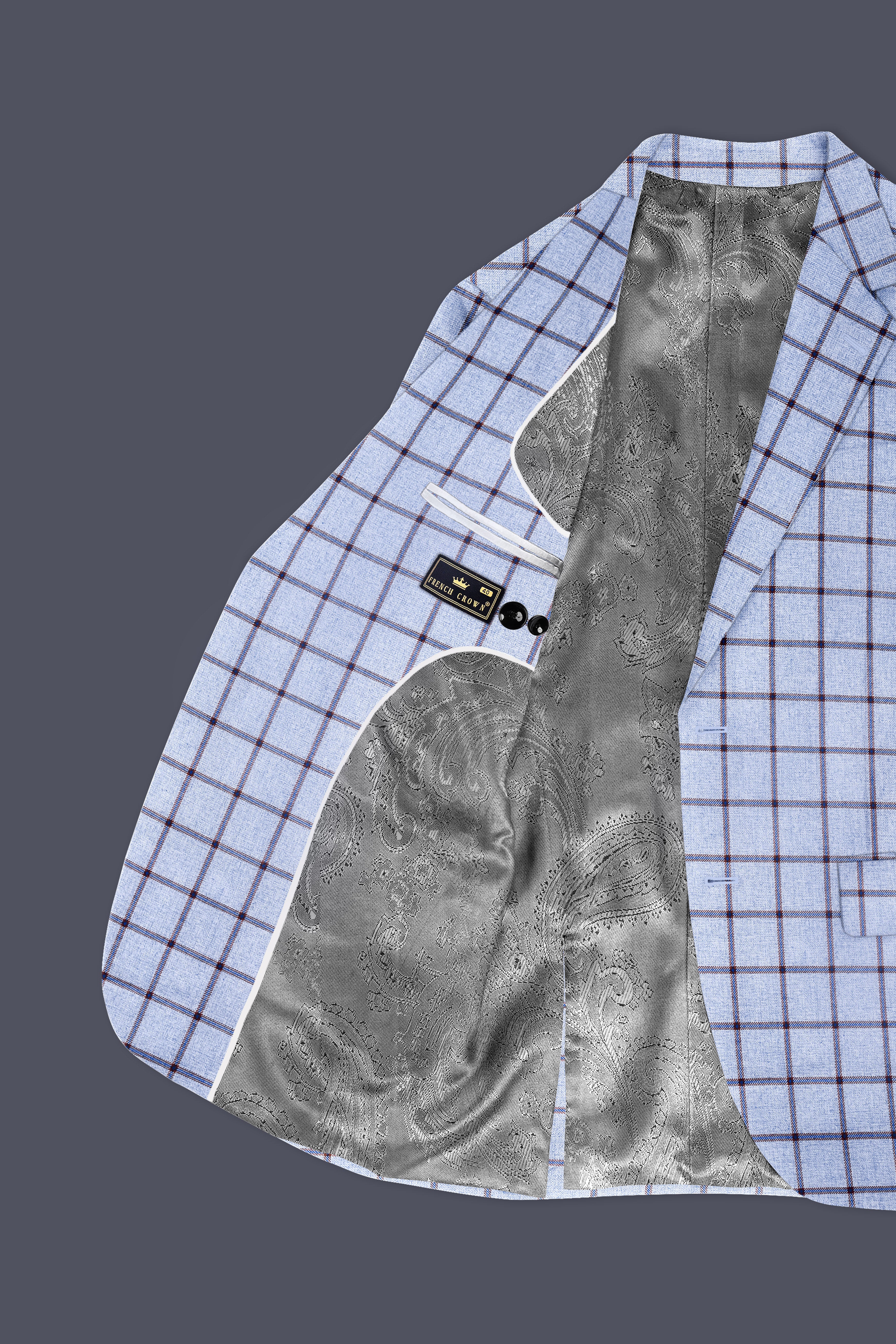 Mistrel-Spun Pearl Gray Windows Wool Rich Single Breasted Blazer