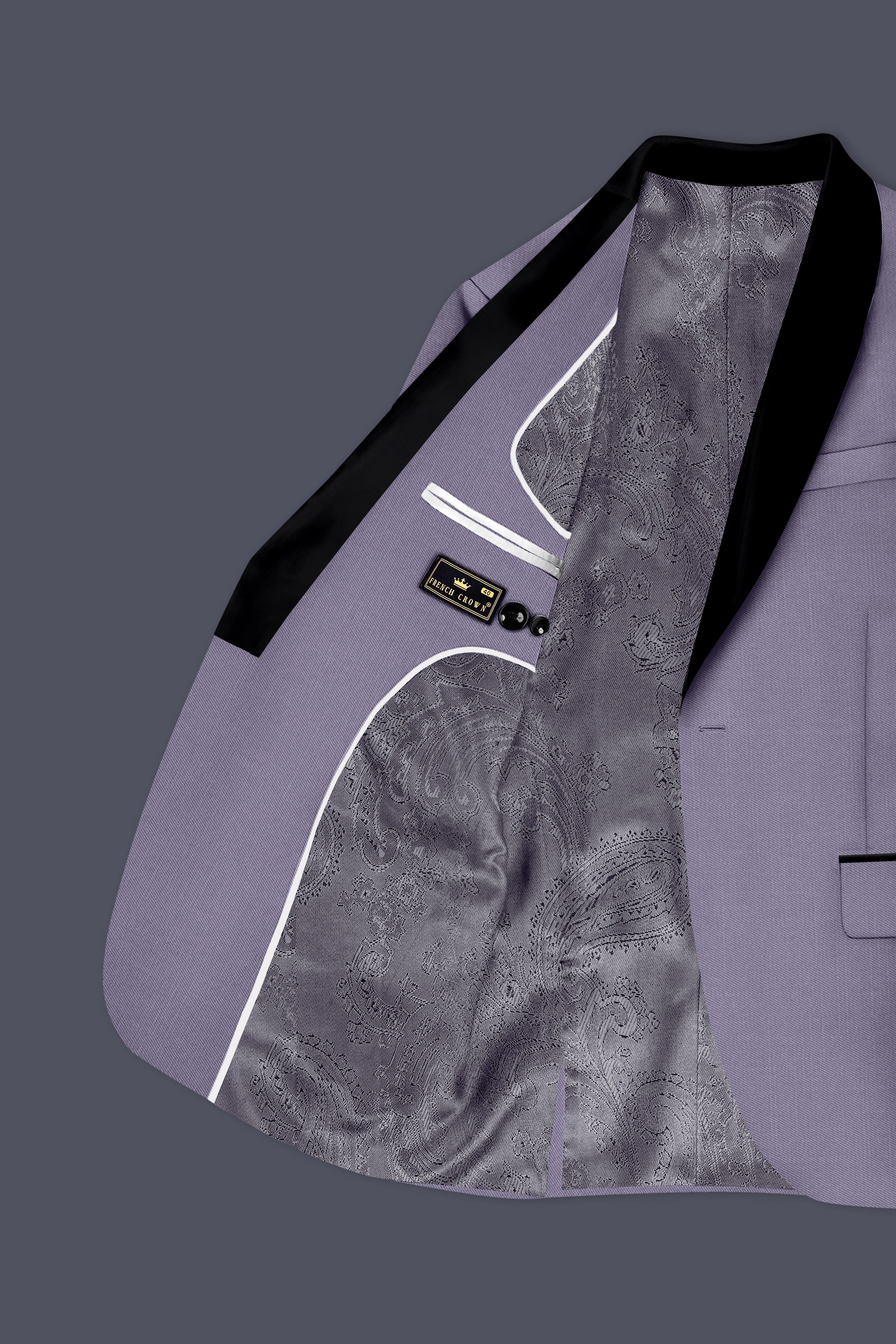 Roylen-Mountbatten Purple Wool Rich Tuxedo Slight Stretch Blazer