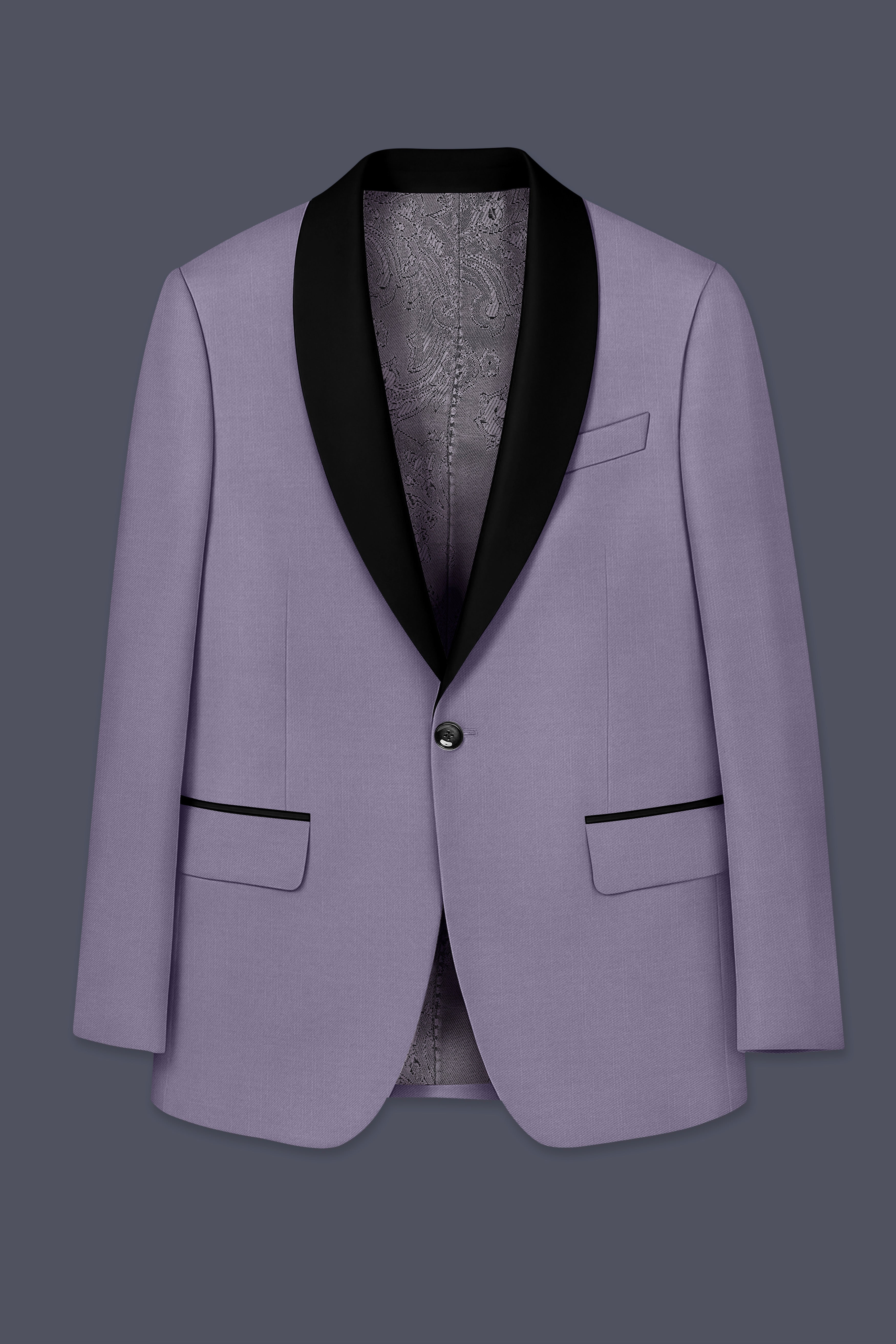 Roylen-Mountbatten Purple Wool Rich Tuxedo Slight Stretch Blazer