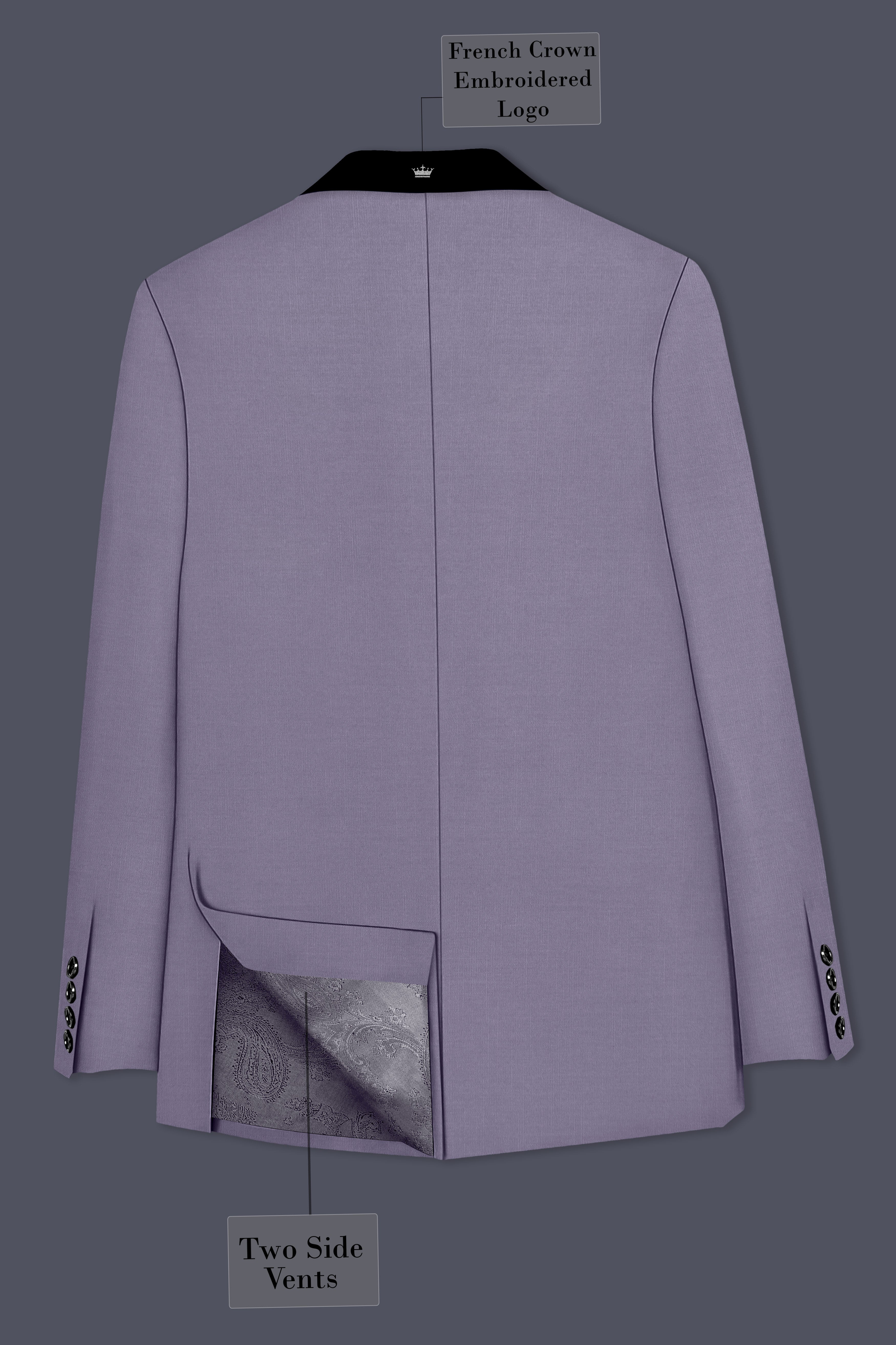 Roylen-Mountbatten Purple Wool Rich Tuxedo Slight Stretch Blazer