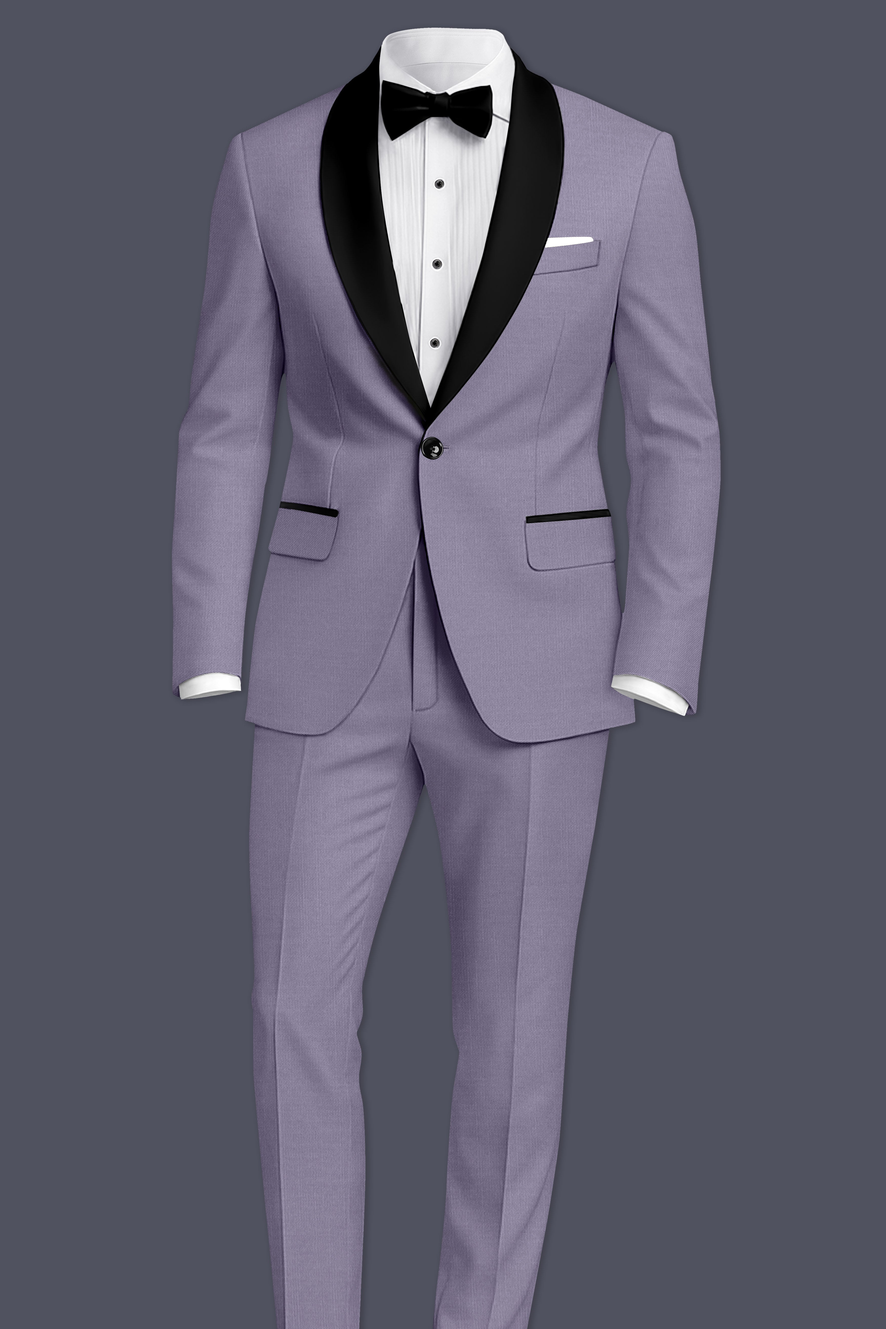 Roylen-Mountbatten Purple Wool Rich Tuxedo Slight Stretch Blazer