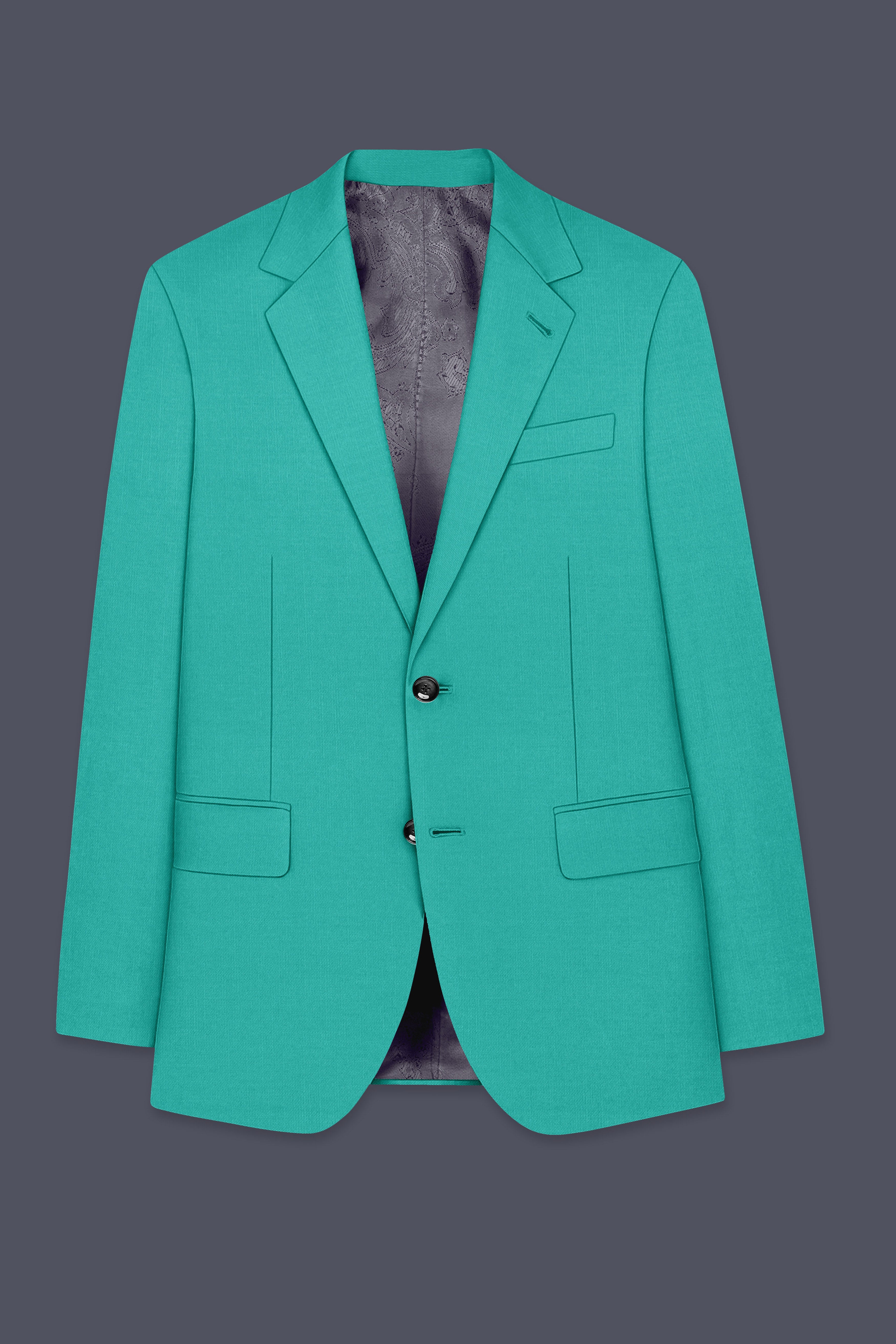 Aegir-Viking Blue Wool Rich Single Breasted Slight Stretch Blazer