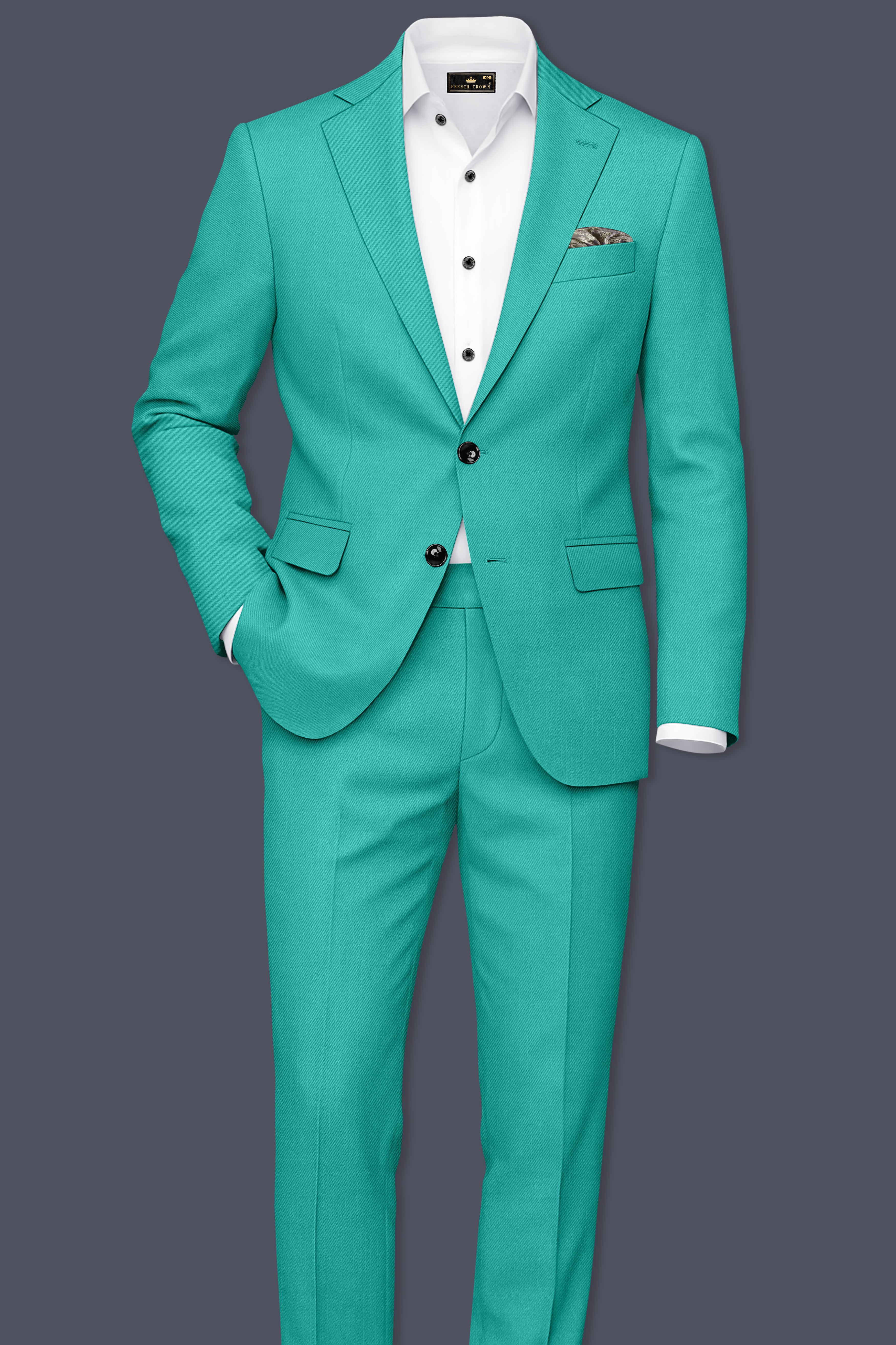 Aegir-Viking Blue Wool Rich Single Breasted Slight Stretch Blazer