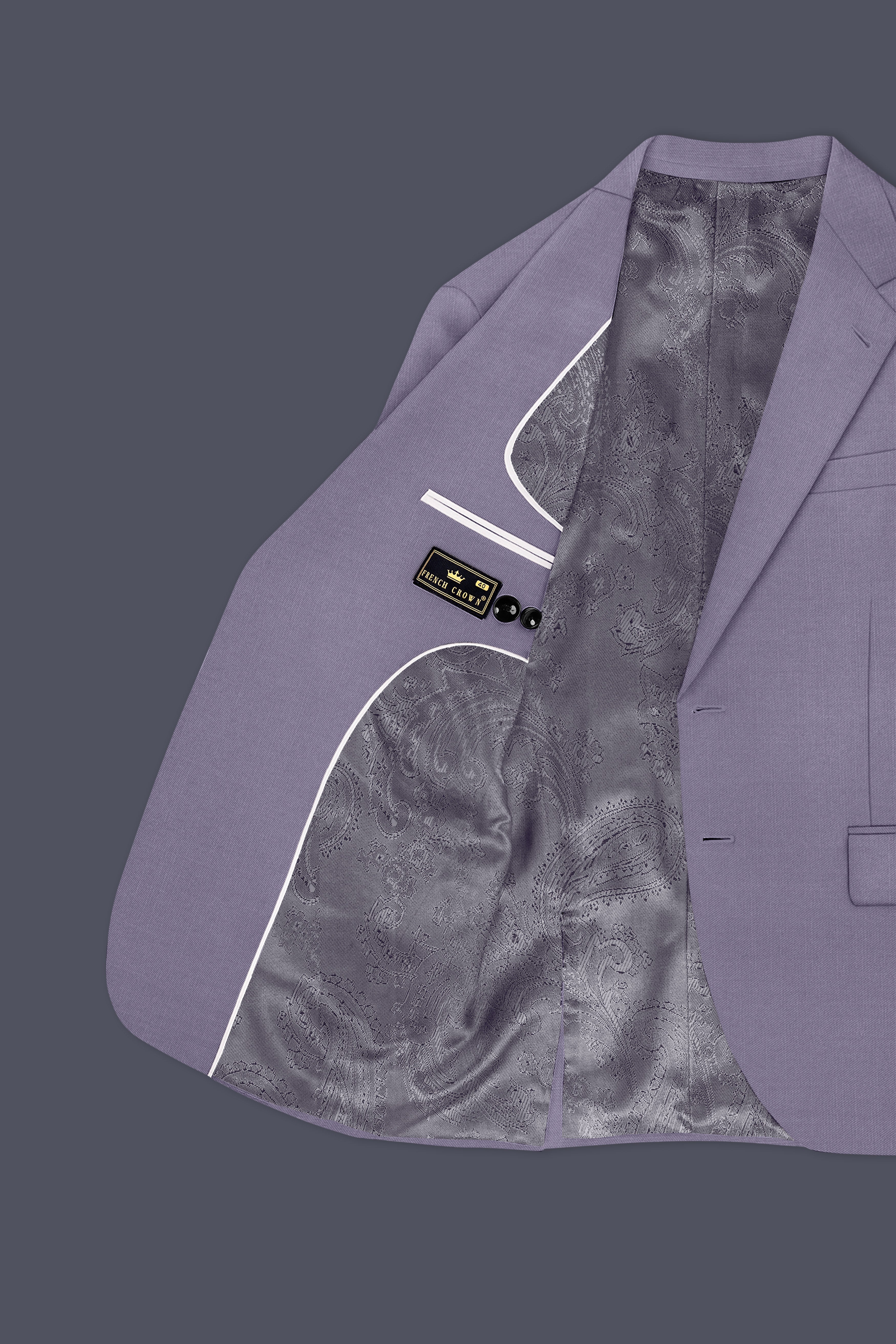 Roylen-Mountbatten Purple Wool Rich Single Breasted Slight Stretch Blazer