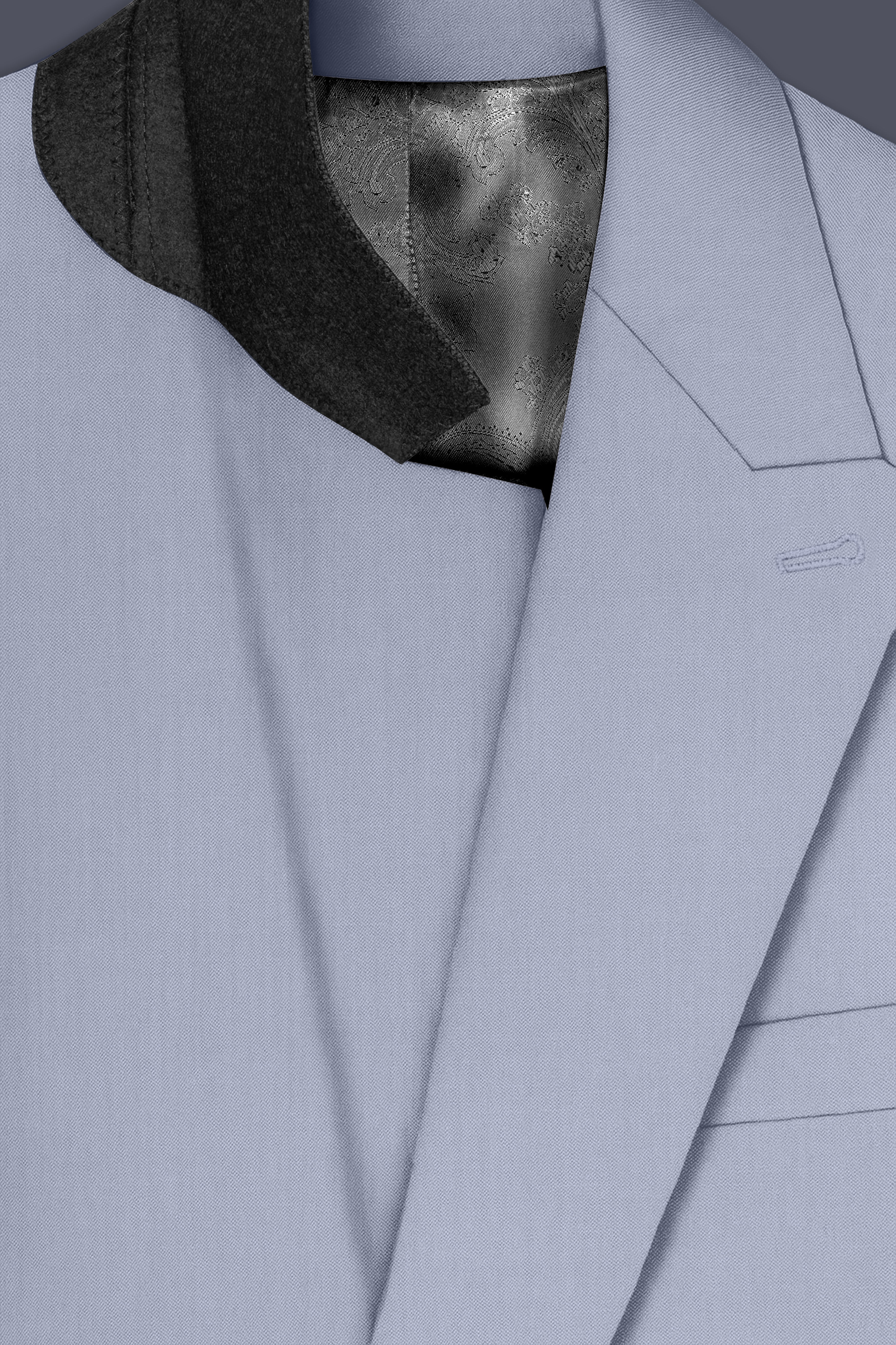 Silgrove-Loblolly Gray Wool Rich Double Breasted Stretchable Traveler Blazer