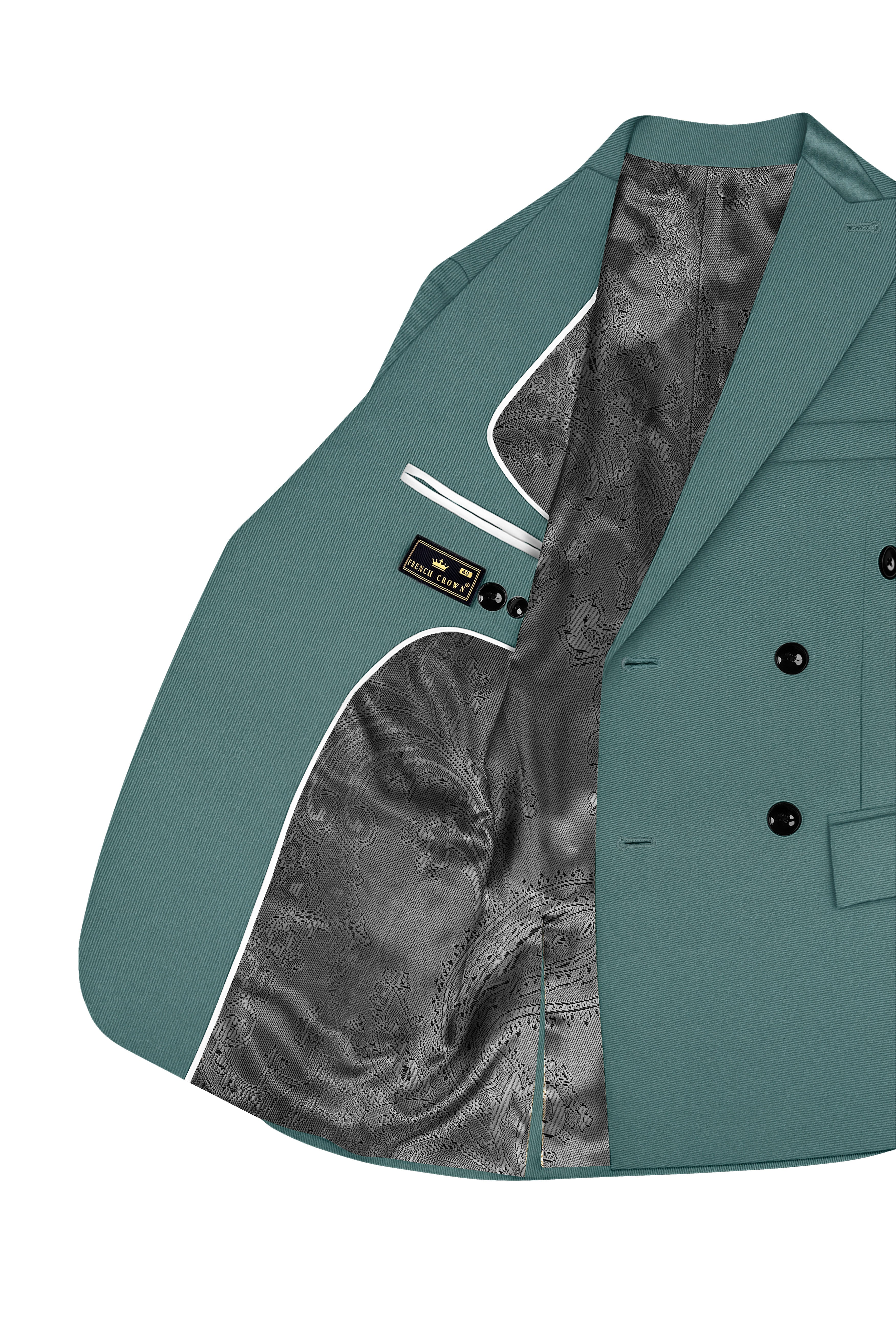 Travliam-William Green Wool Rich Double Breasted Stretchable Traveler Blazer