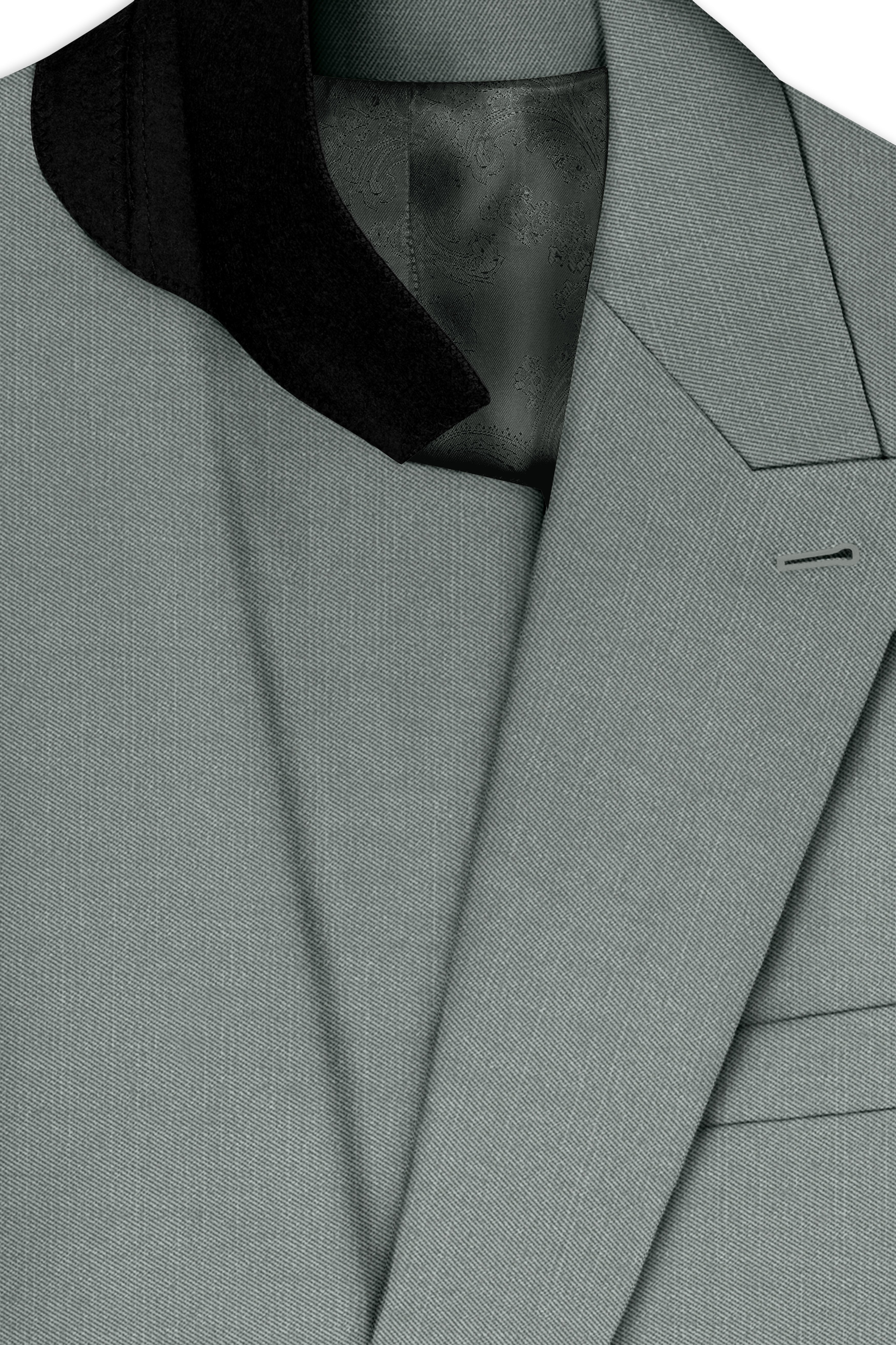 Travliam-William Green Wool Rich Double Breasted Slight Stretch Blazer