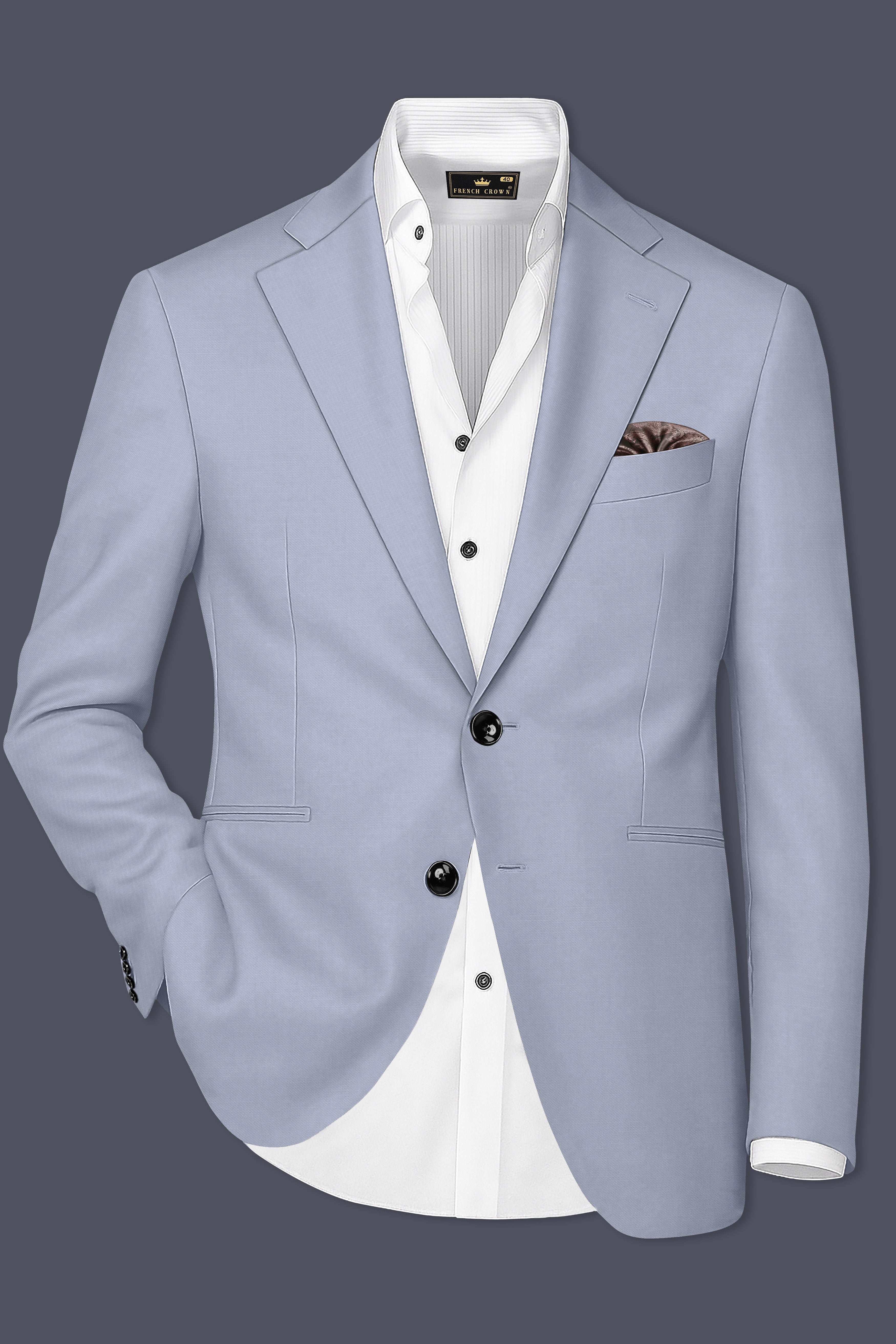 Silgrove-Loblolly Gray Wool Rich Single Breasted Stretchable Traveler Blazer