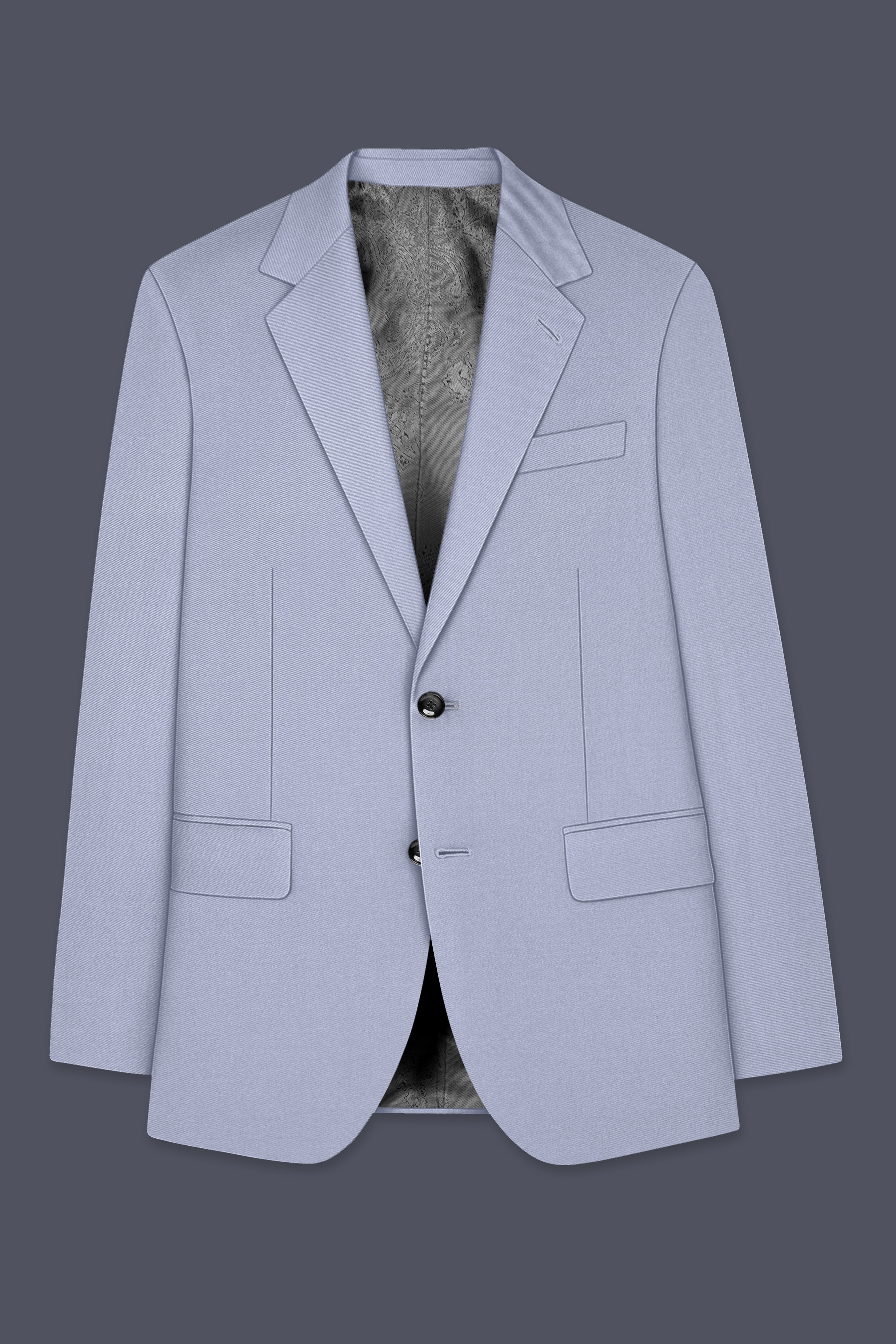 Silgrove-Loblolly Gray Wool Rich Single Breasted Stretchable Traveler Blazer