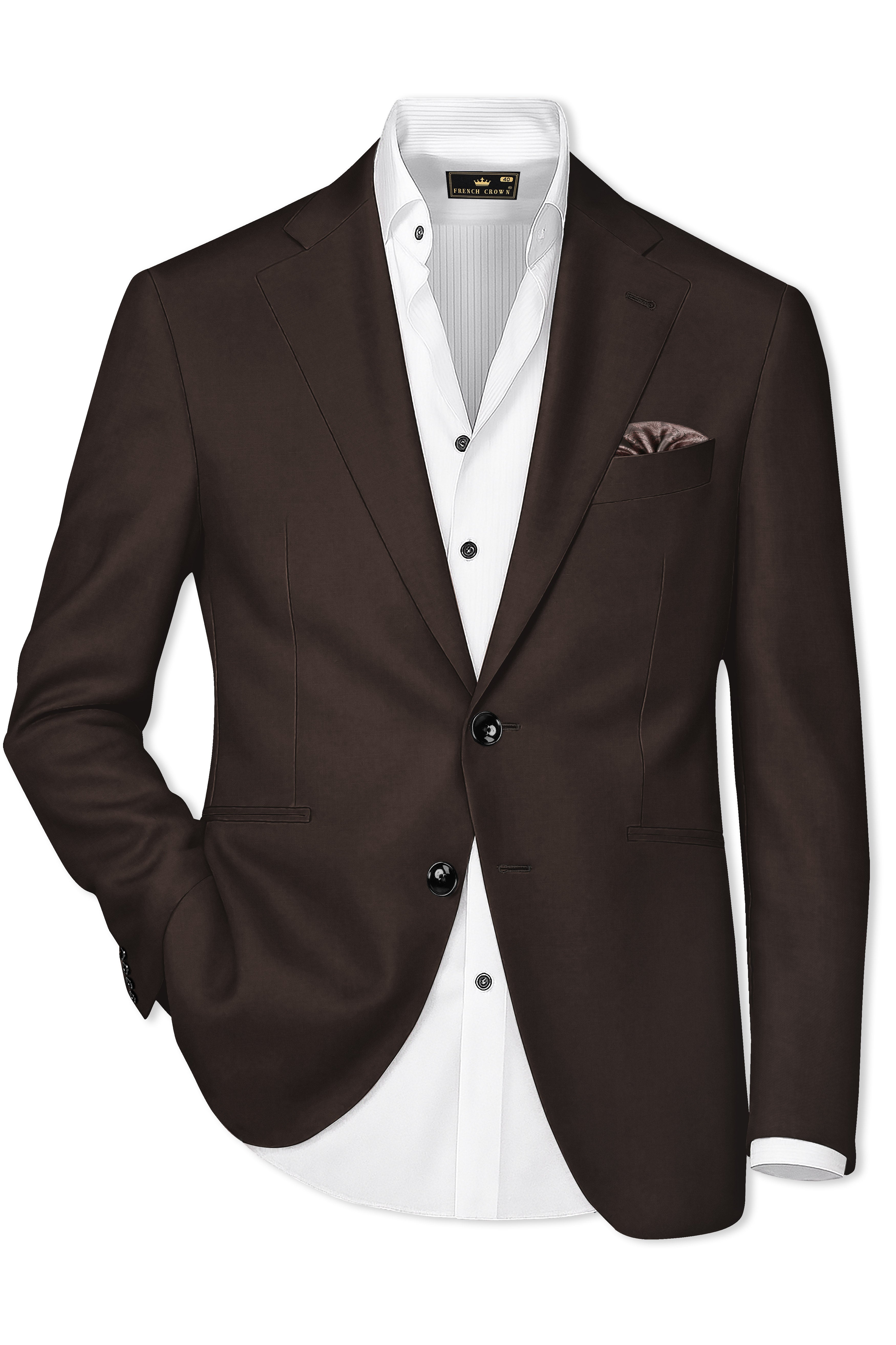 Moirayn-Eclipse Brown Wool Rich Single Breasted Blazer