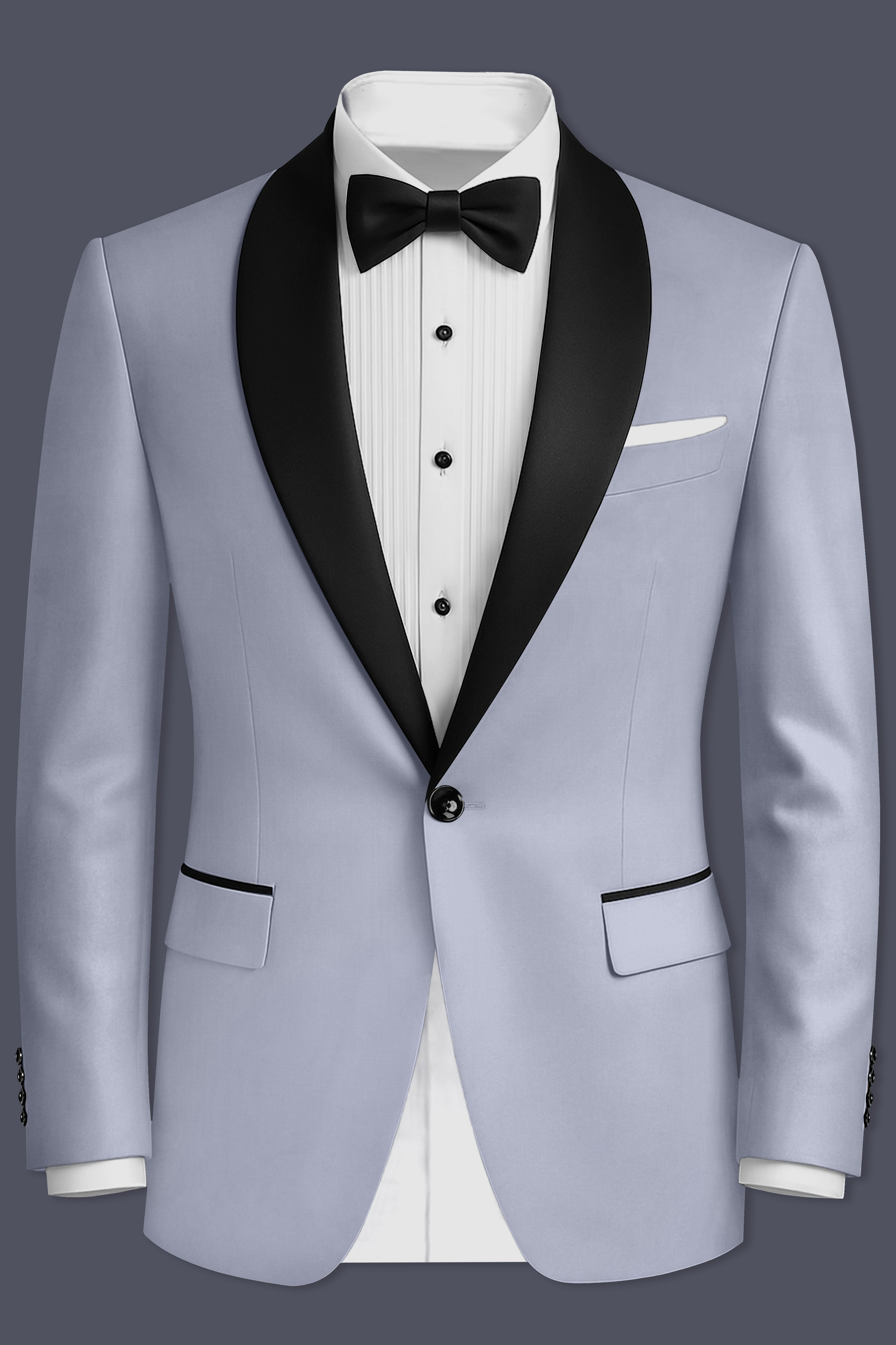 Silgrove-Loblolly Gray Wool Rich Stretchable Traveler Tuxedo Blazer