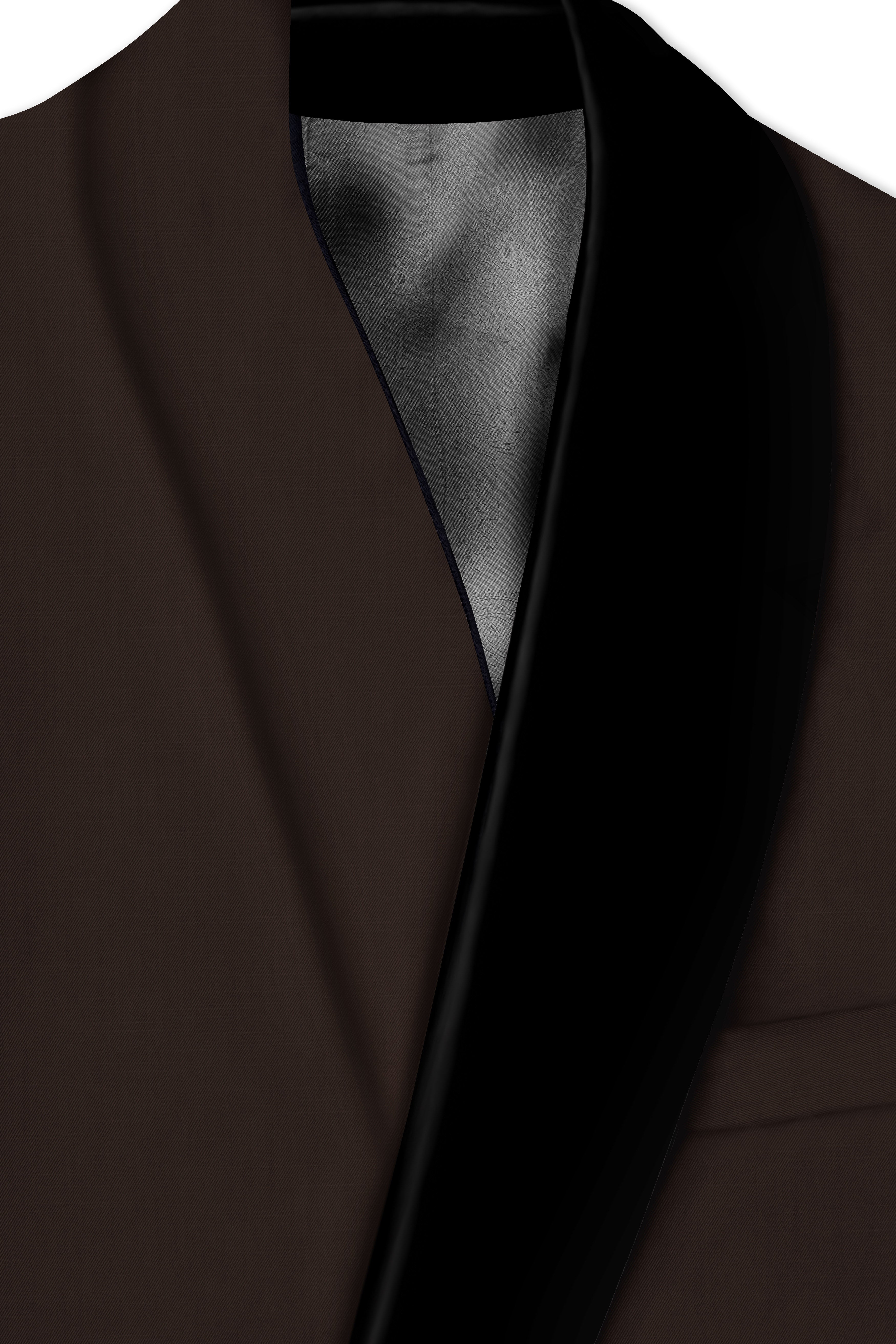 Moirayn-Eclipse Brown Wool Rich Tuxedo Blazer