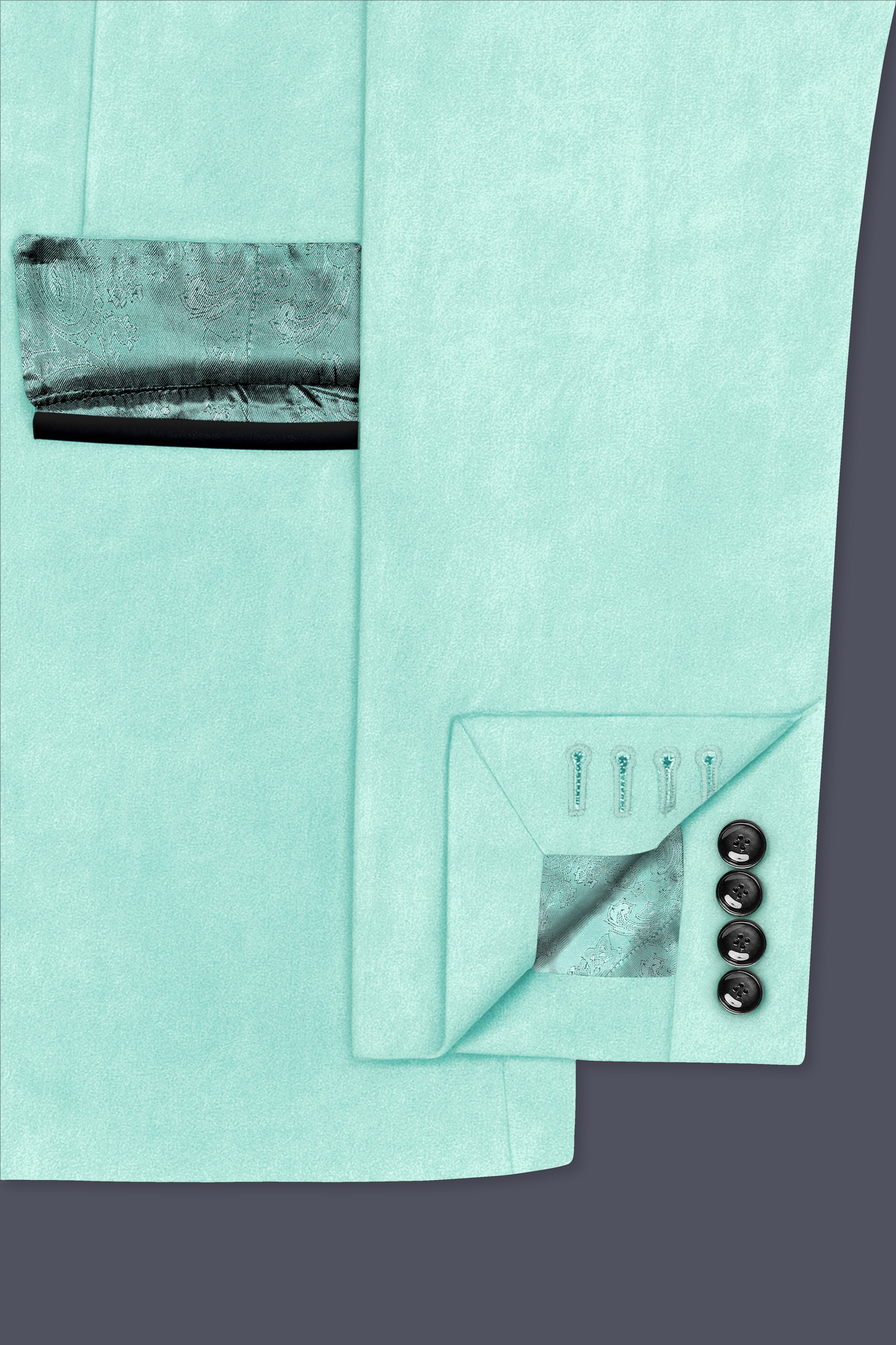 Verdalis-Cruise Green Velvet Peak Lapel Tuxedo Blazer