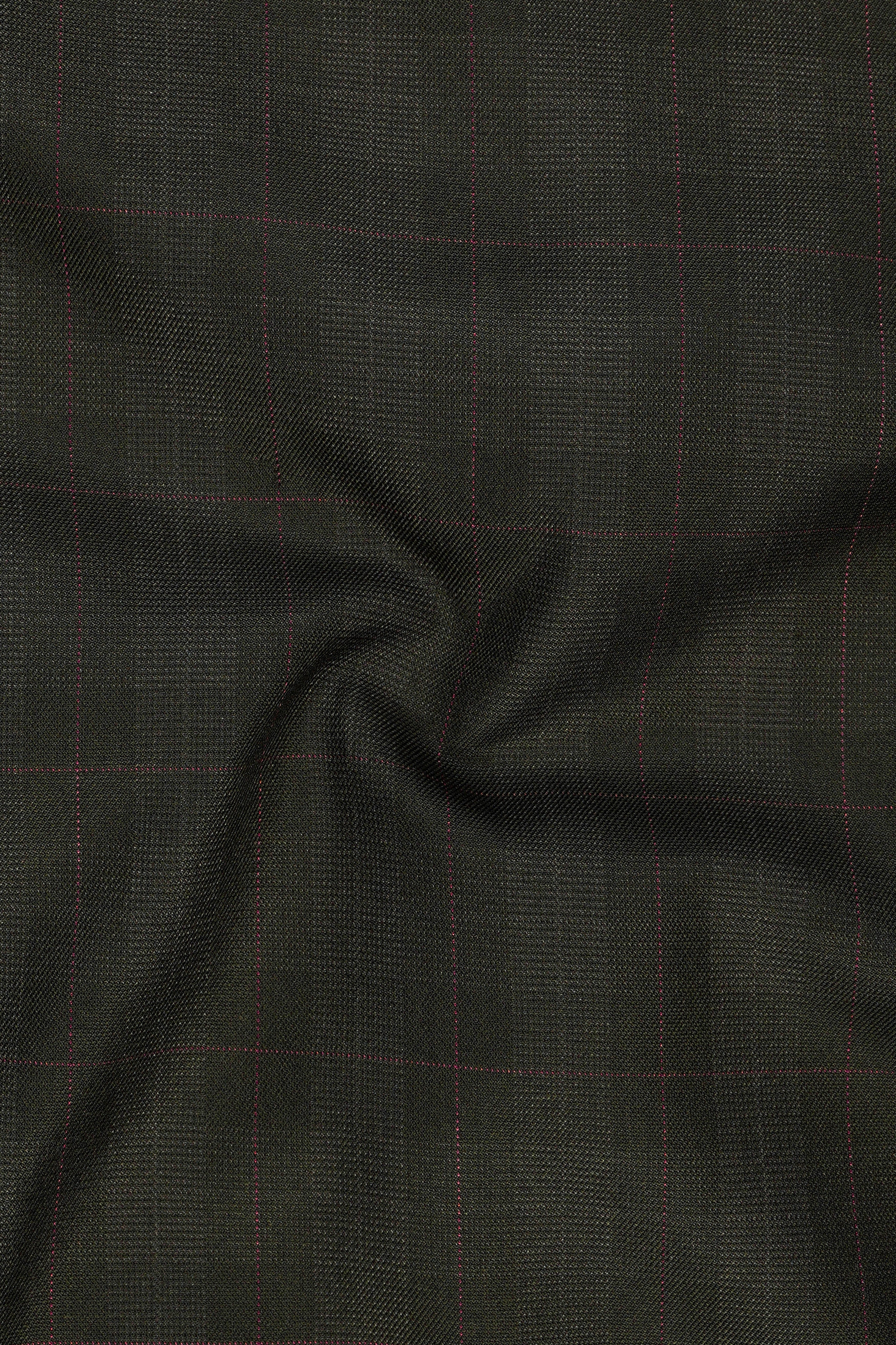 Viricheck-Birch Green Windowpane Wool Rich Single Breasted Blazer
