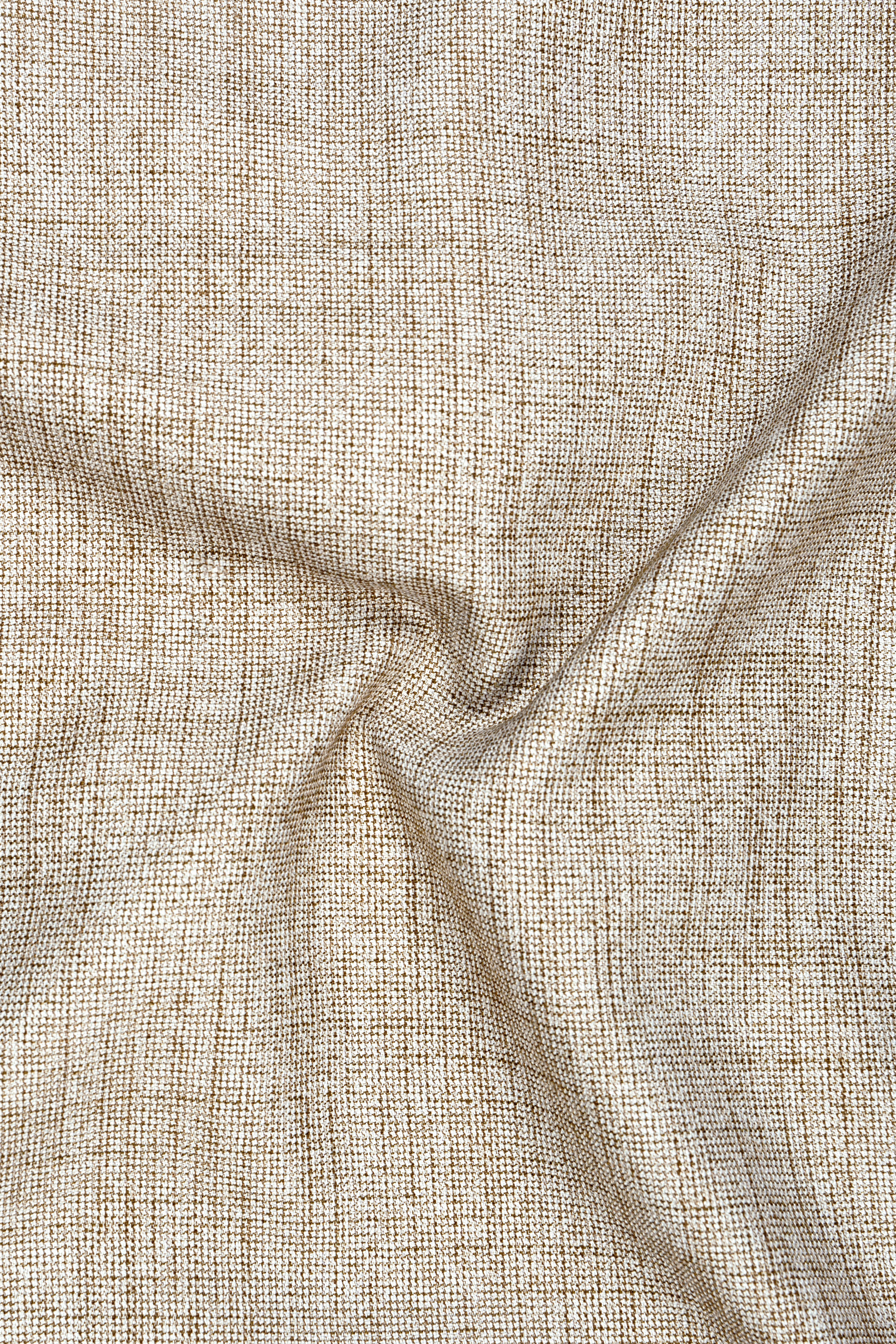 Auricrem-Martini Cream Textured Wool Rich Double Breasted Blazer