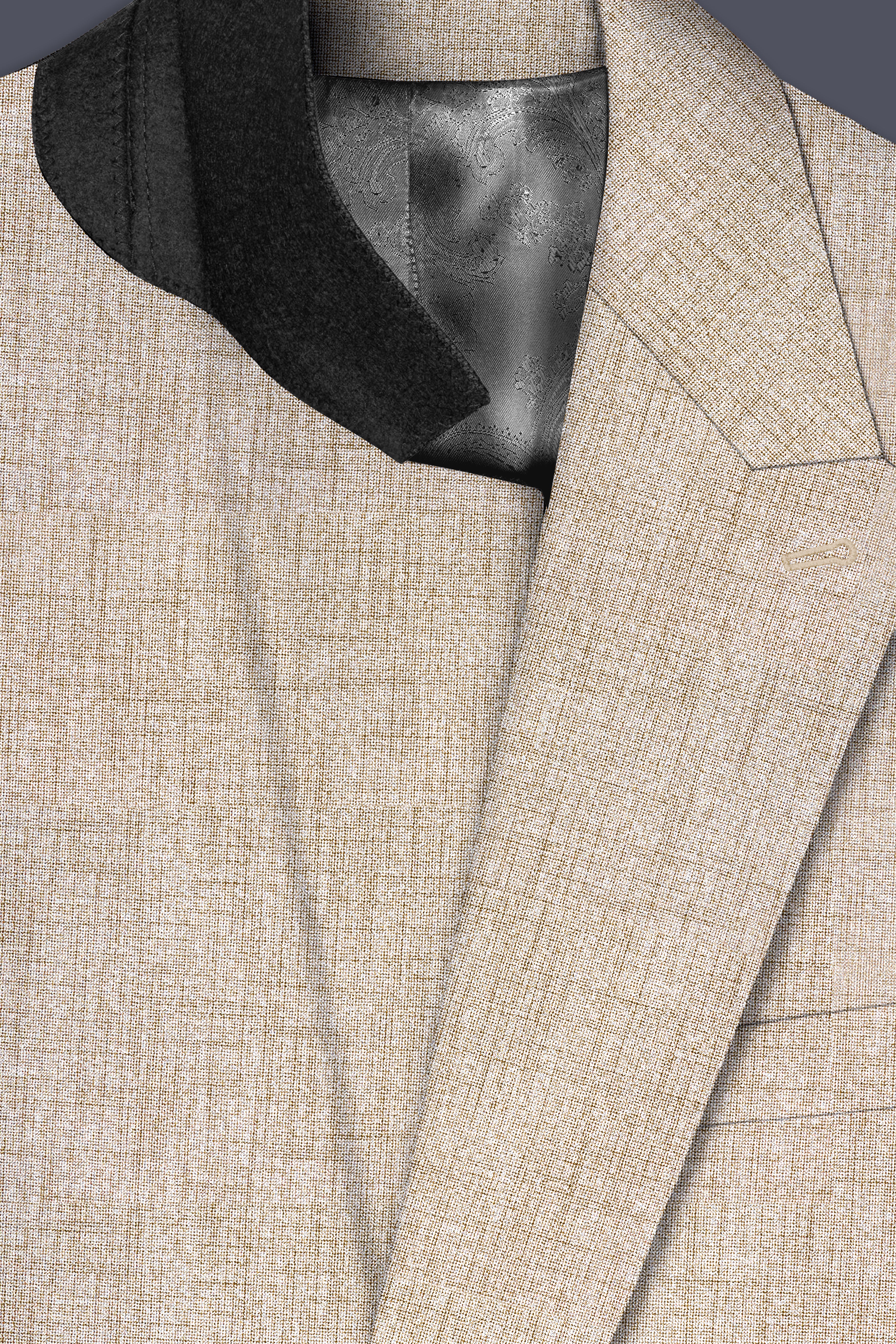 Auricrem-Martini Cream Textured Wool Rich Double Breasted Blazer