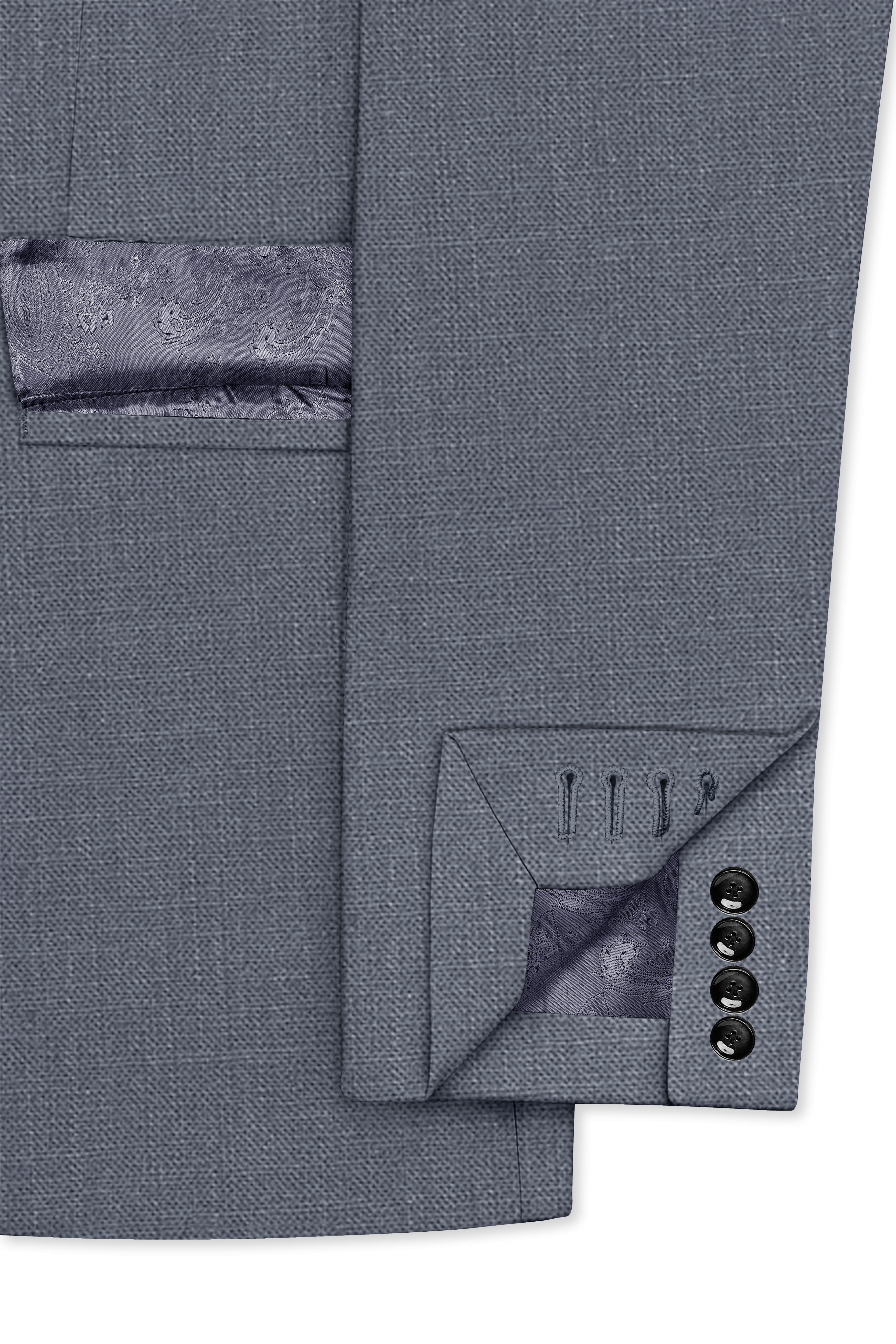 Cineris-Shuttle Gray Luxurious Linen Single Breasted Stretchable traveler Blazer