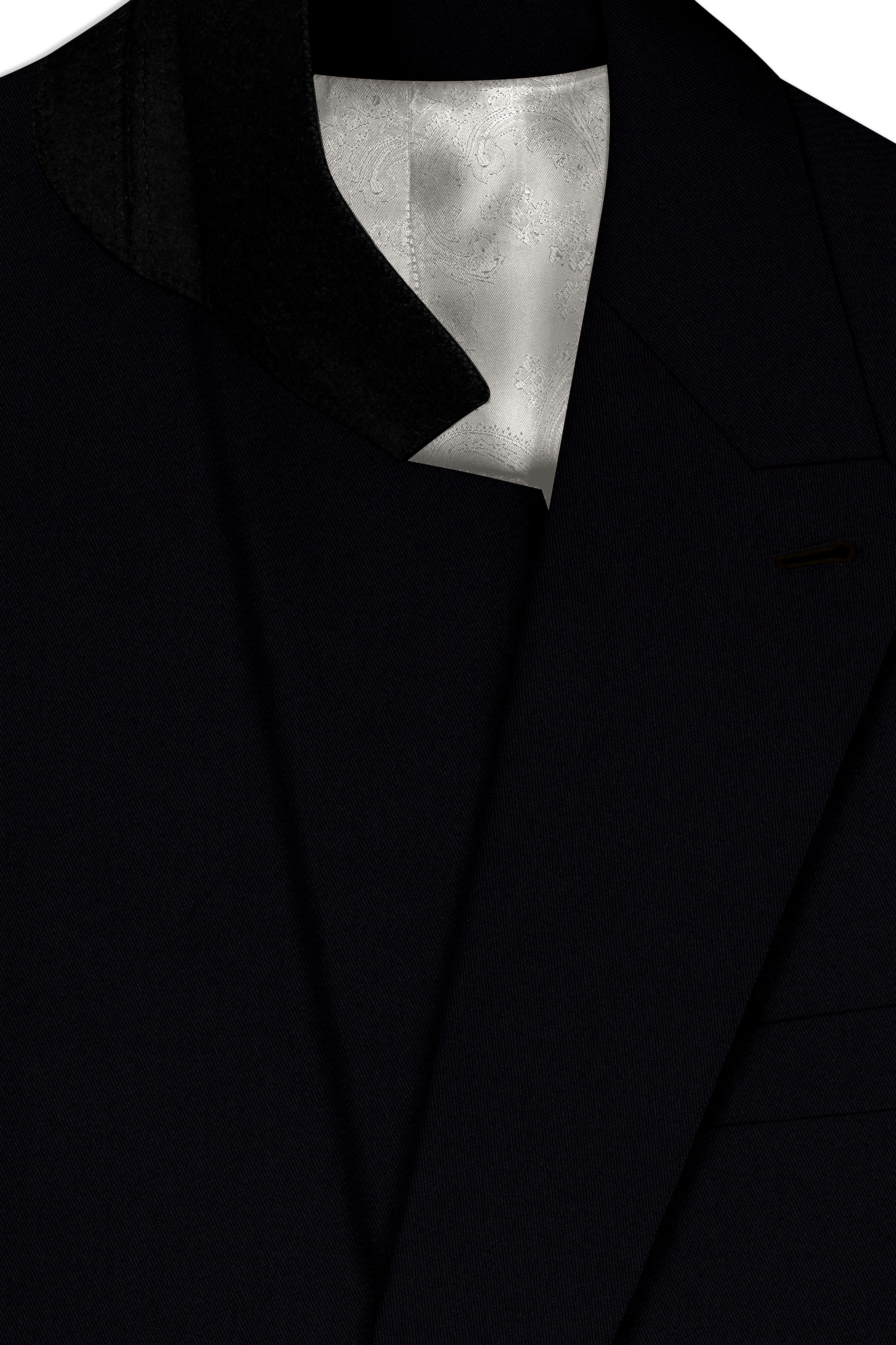Neravor-Jaguar Black Wool Rich Double Breasted Blazer