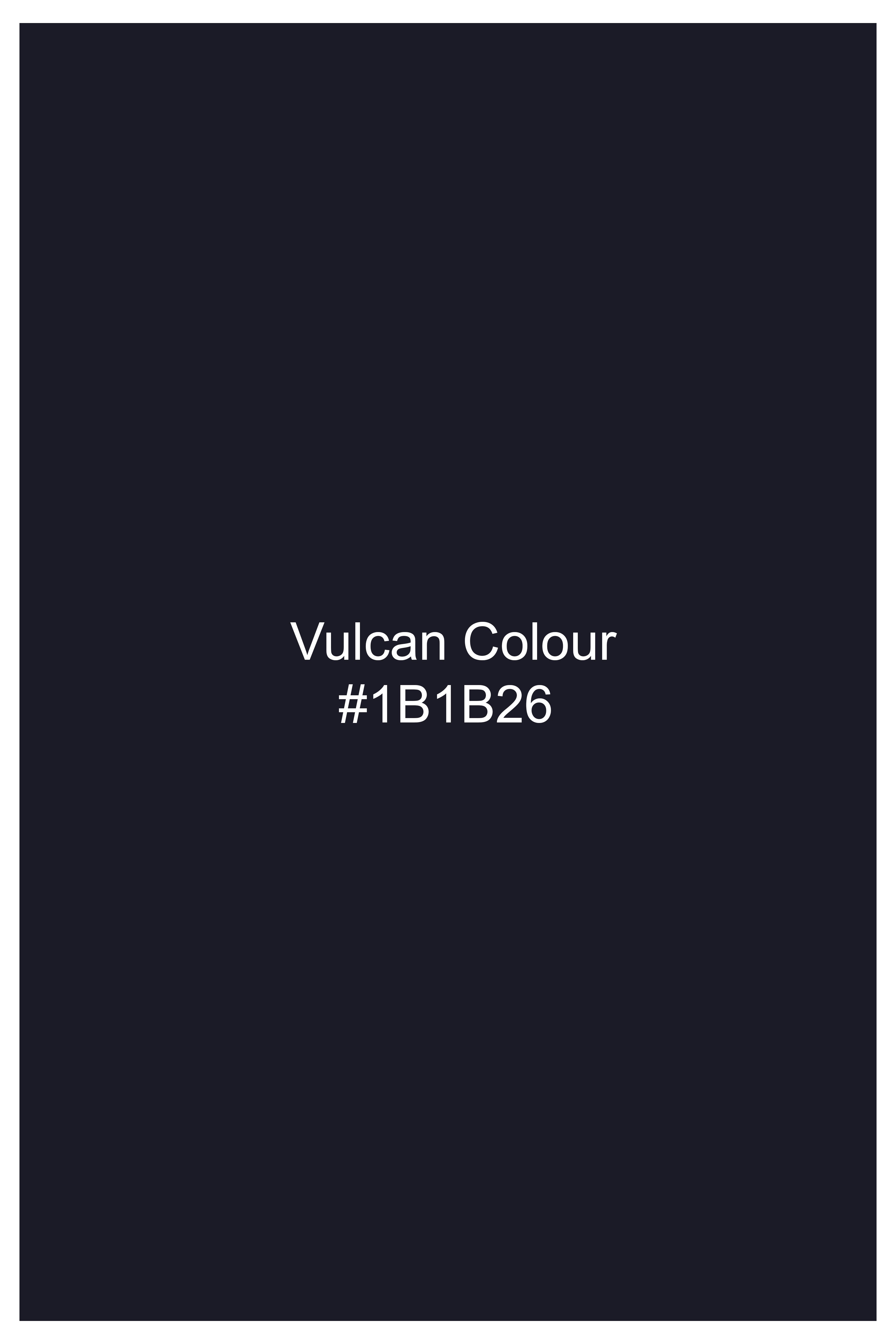 Volrano-Vulcan Blue Textured Premium Cotton Bandhgala Blazer