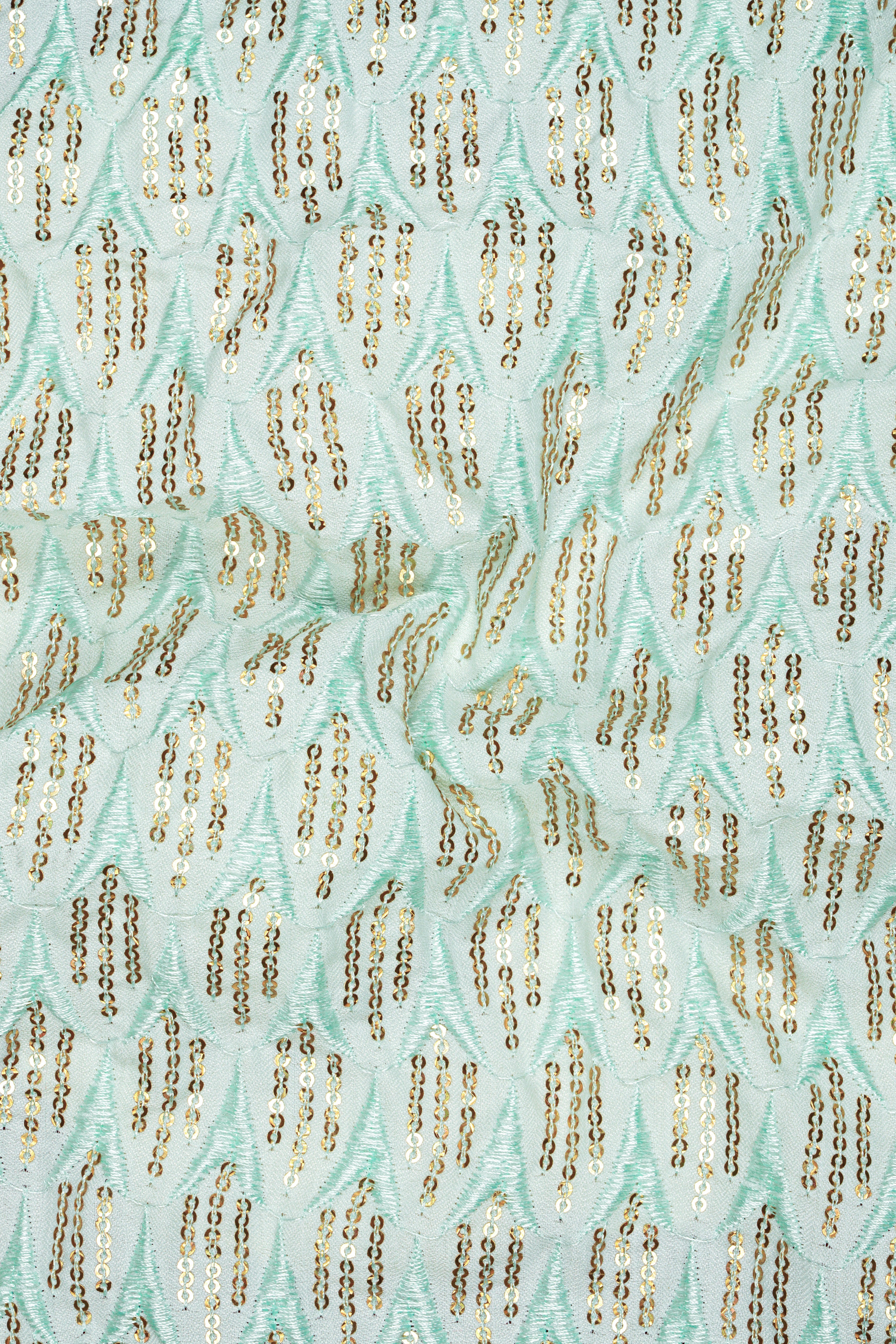 Tikkara-Edgewater Green Viscose Embroidered with Tikki Work Designer Blazer