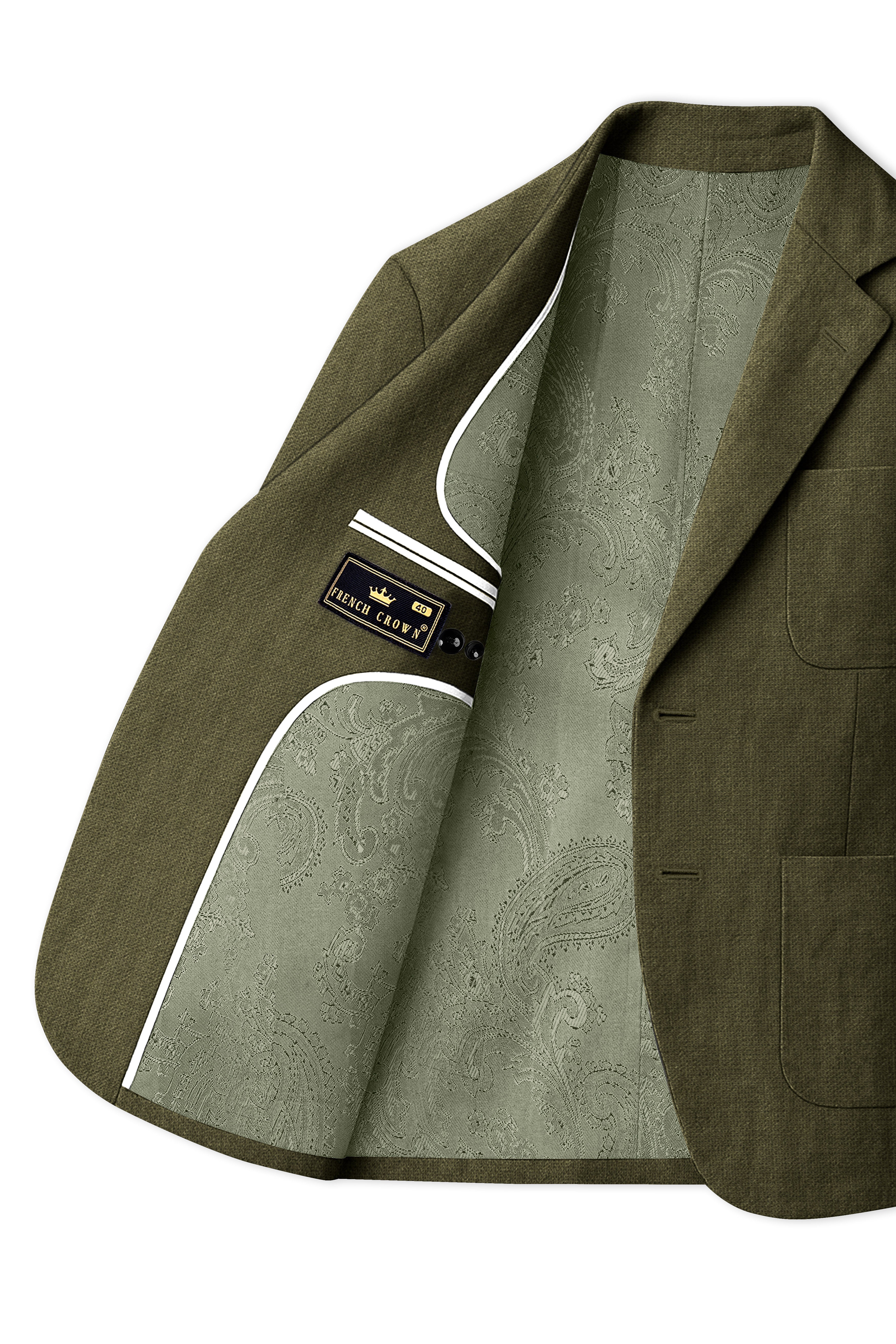 Virenza-Birch Green Luxurious Linen Single Breasted Sports Blazer
