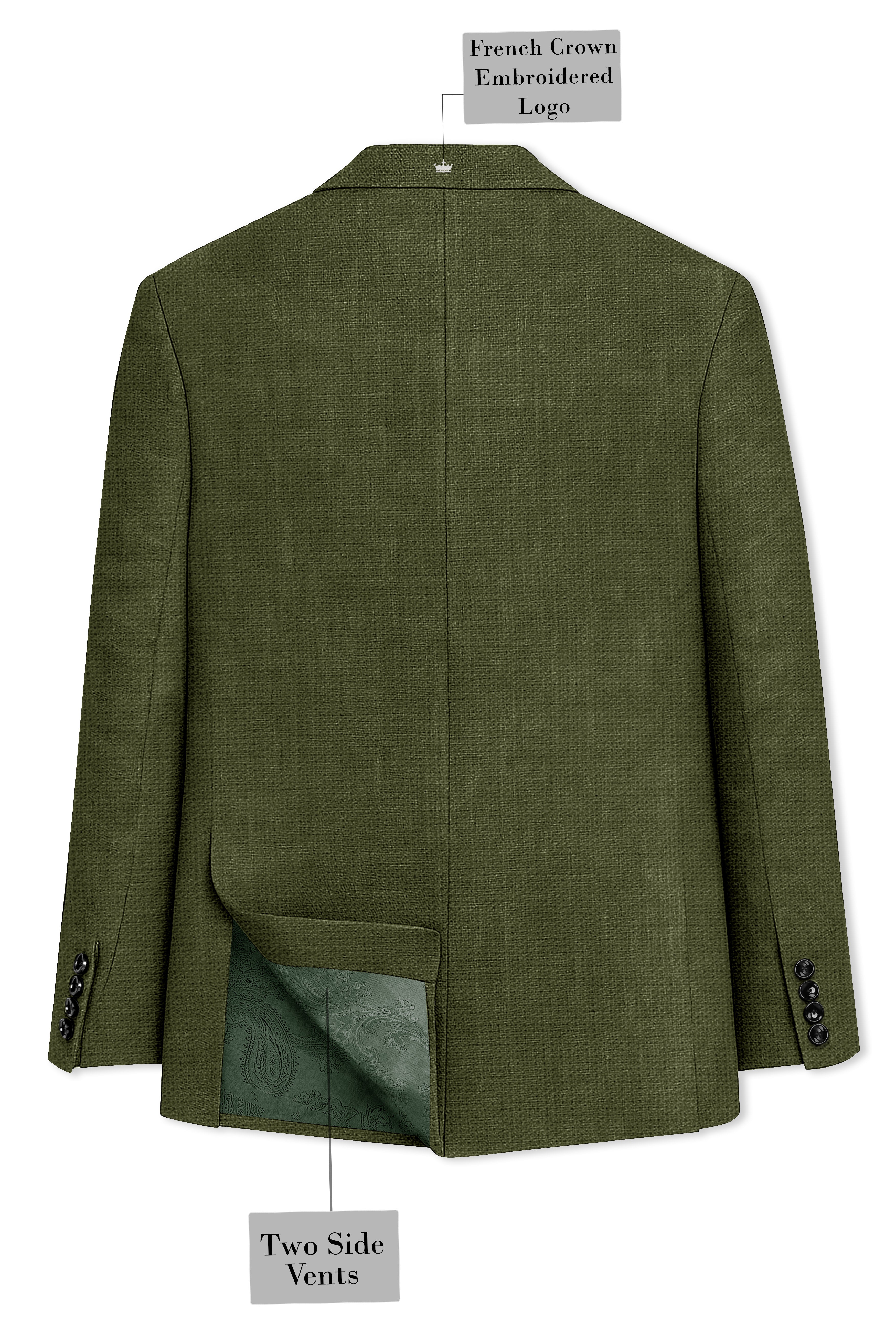 Gravino-Rifle Green Luxurious Linen Single Breasted Sports Blazer