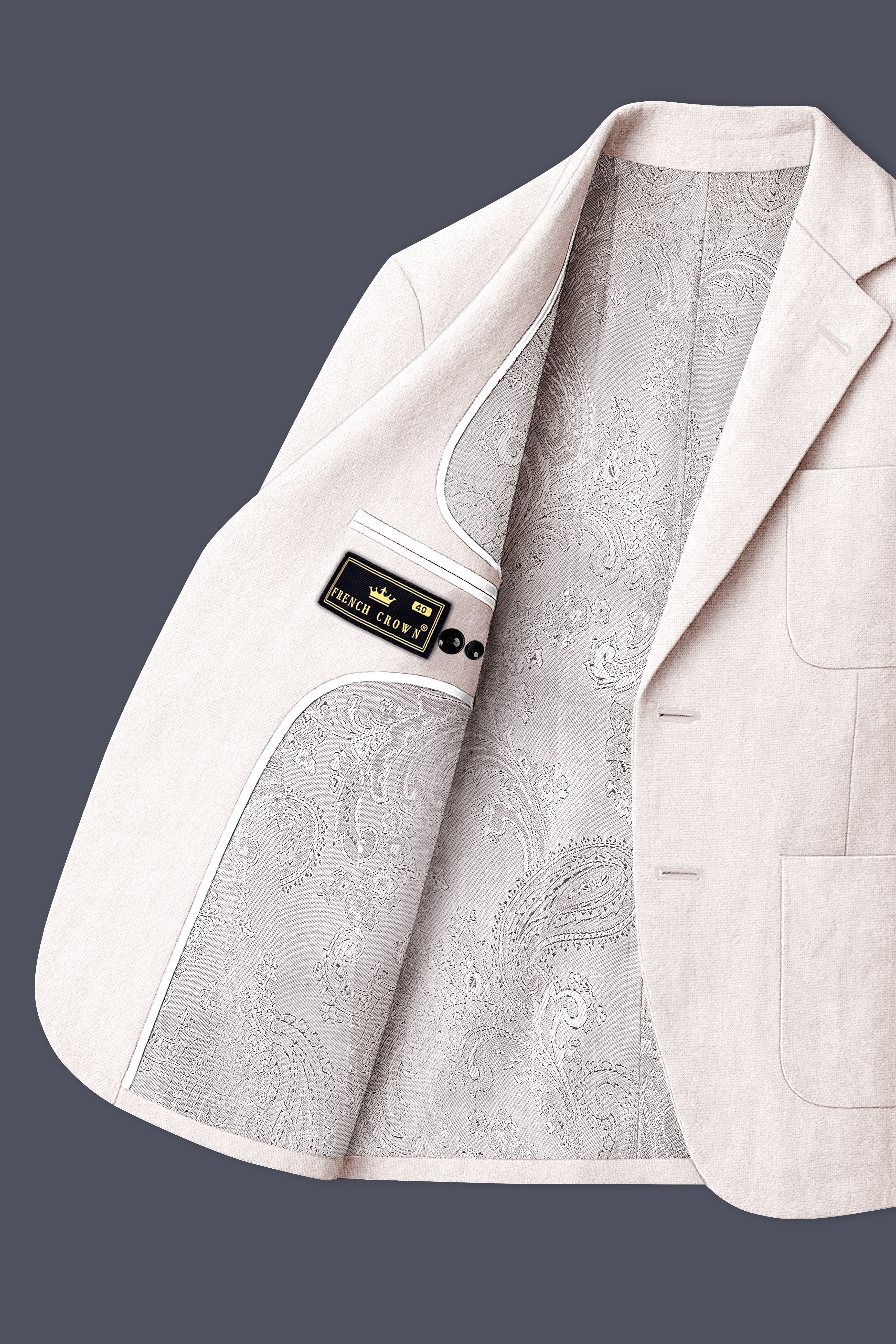 Velcrea-Vista Cream Luxurious Linen Single Breasted Sports Blazer