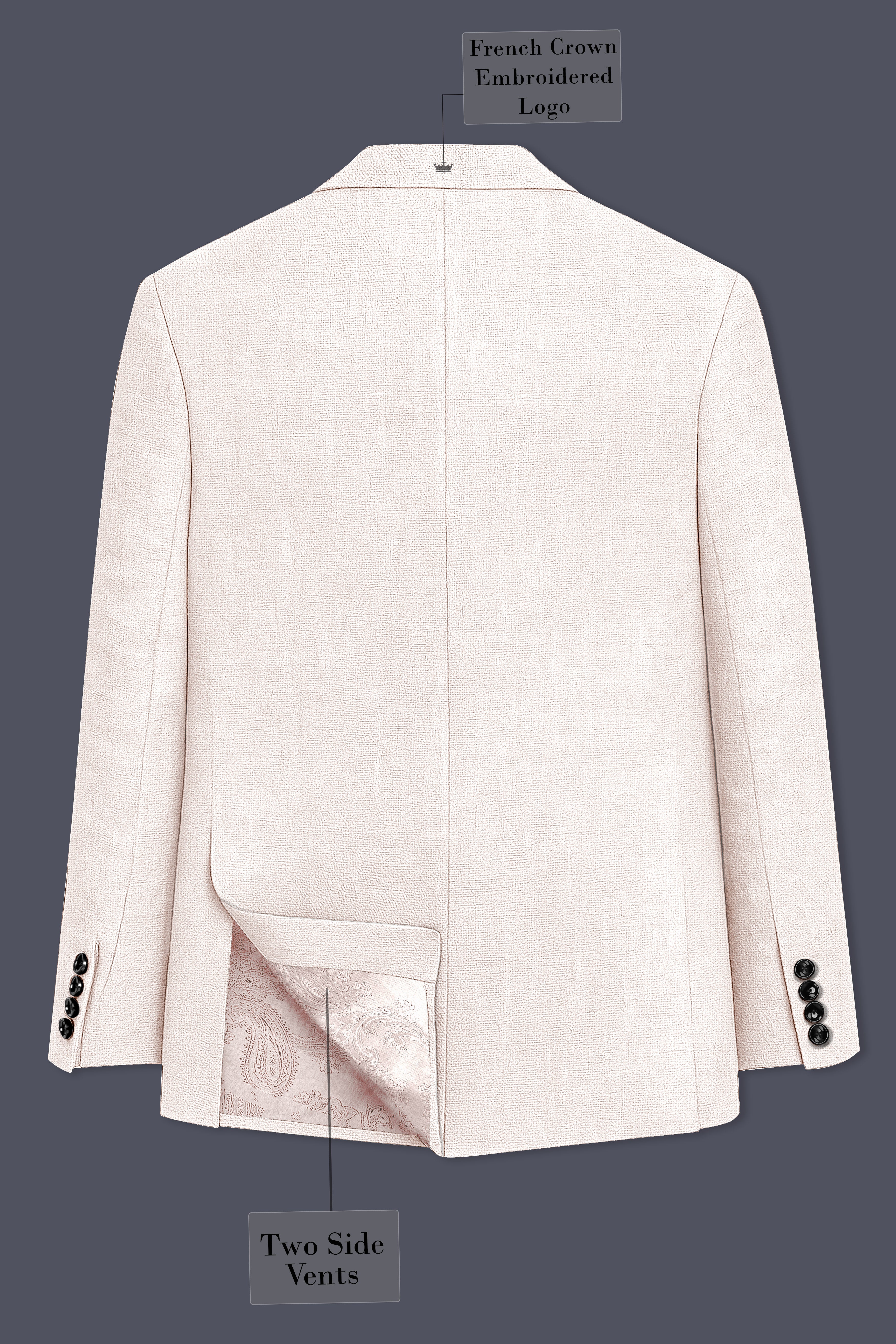 Velcrea-Vista Cream Luxurious Linen Single Breasted Sports Blazer