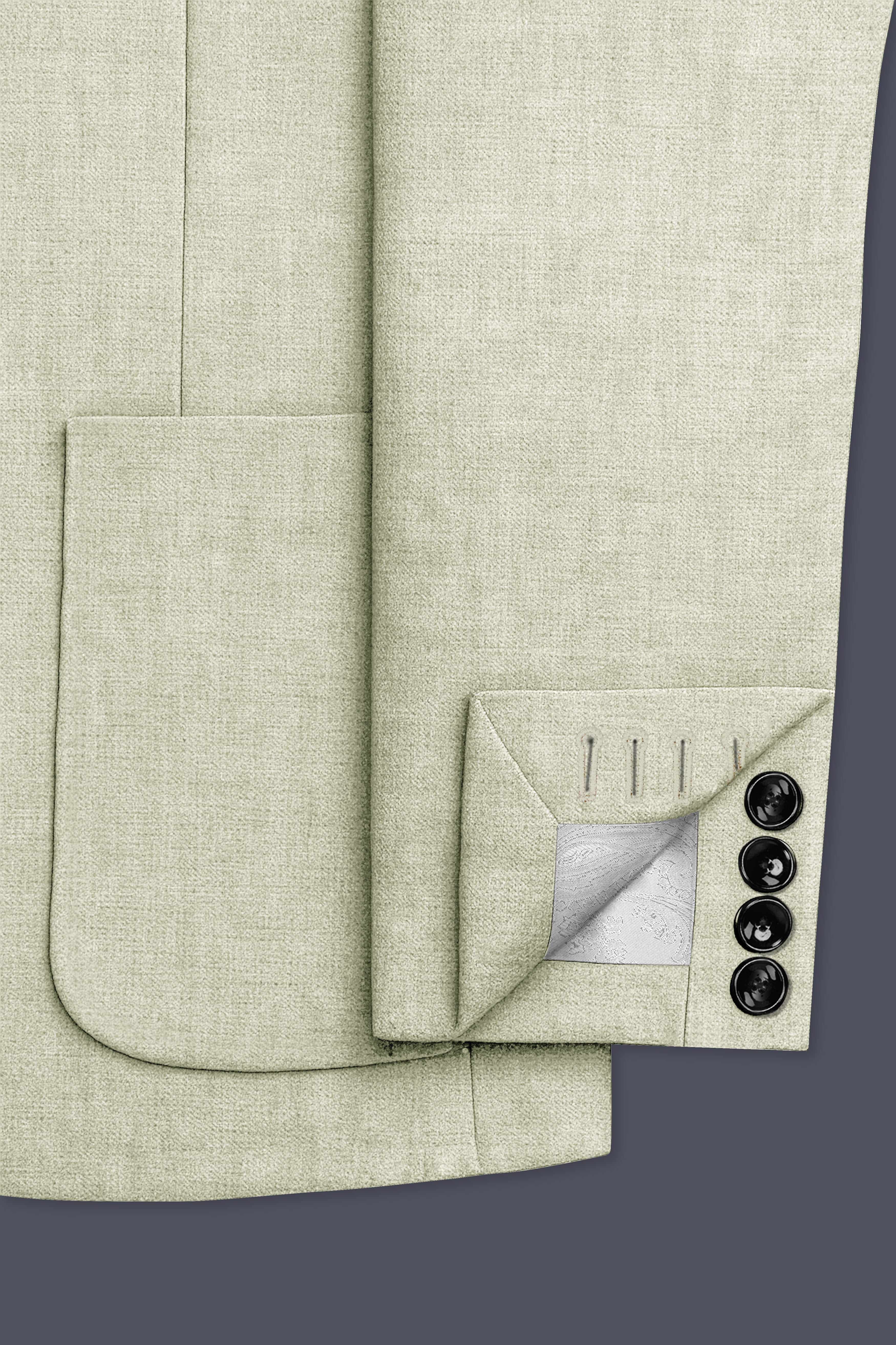 Virenza-Thistle Green Luxurious Linen Single Breasted Sports Blazer