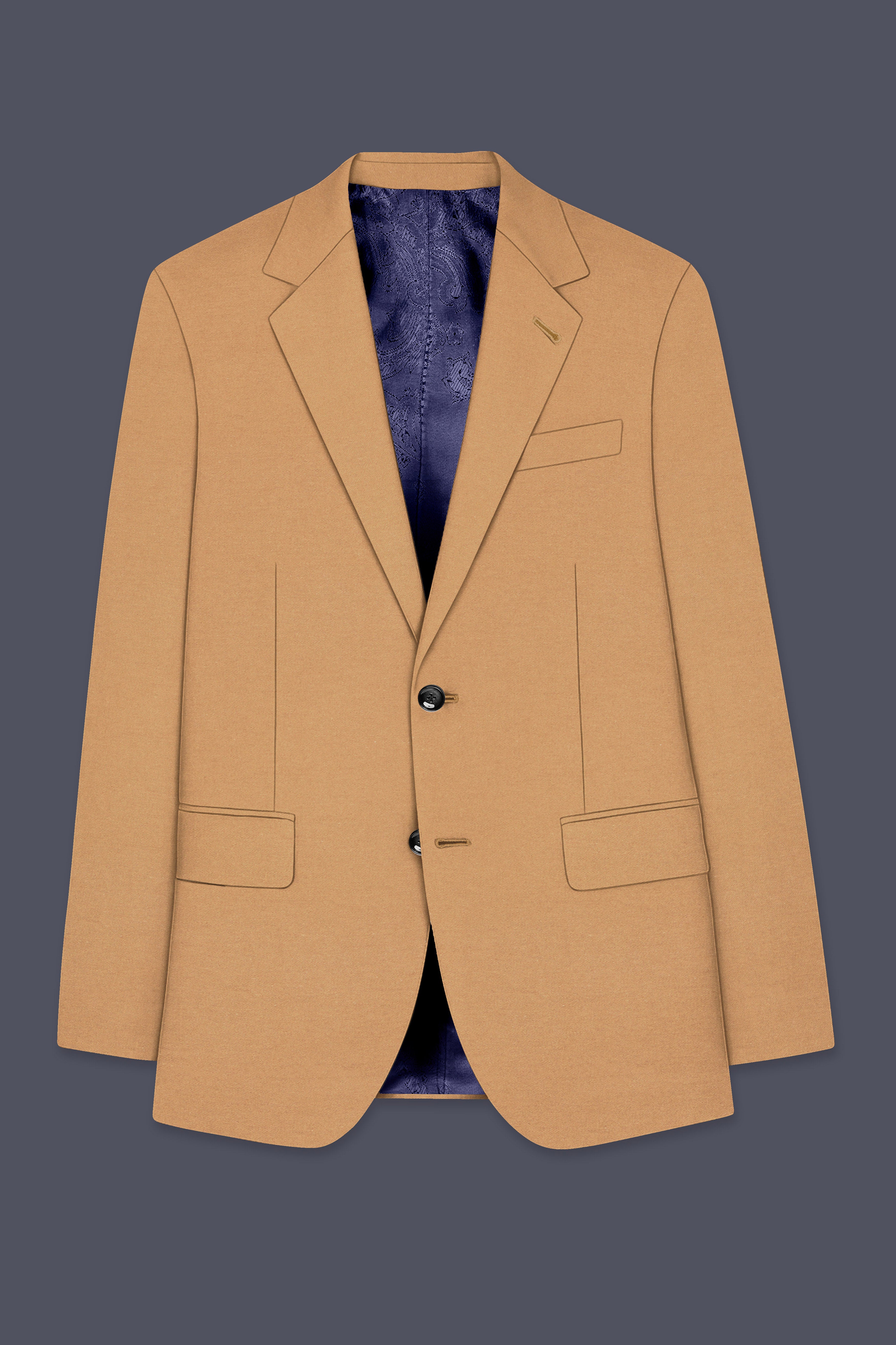 Arancio-Twine Orange Premium Cotton Single Breasted Blazer