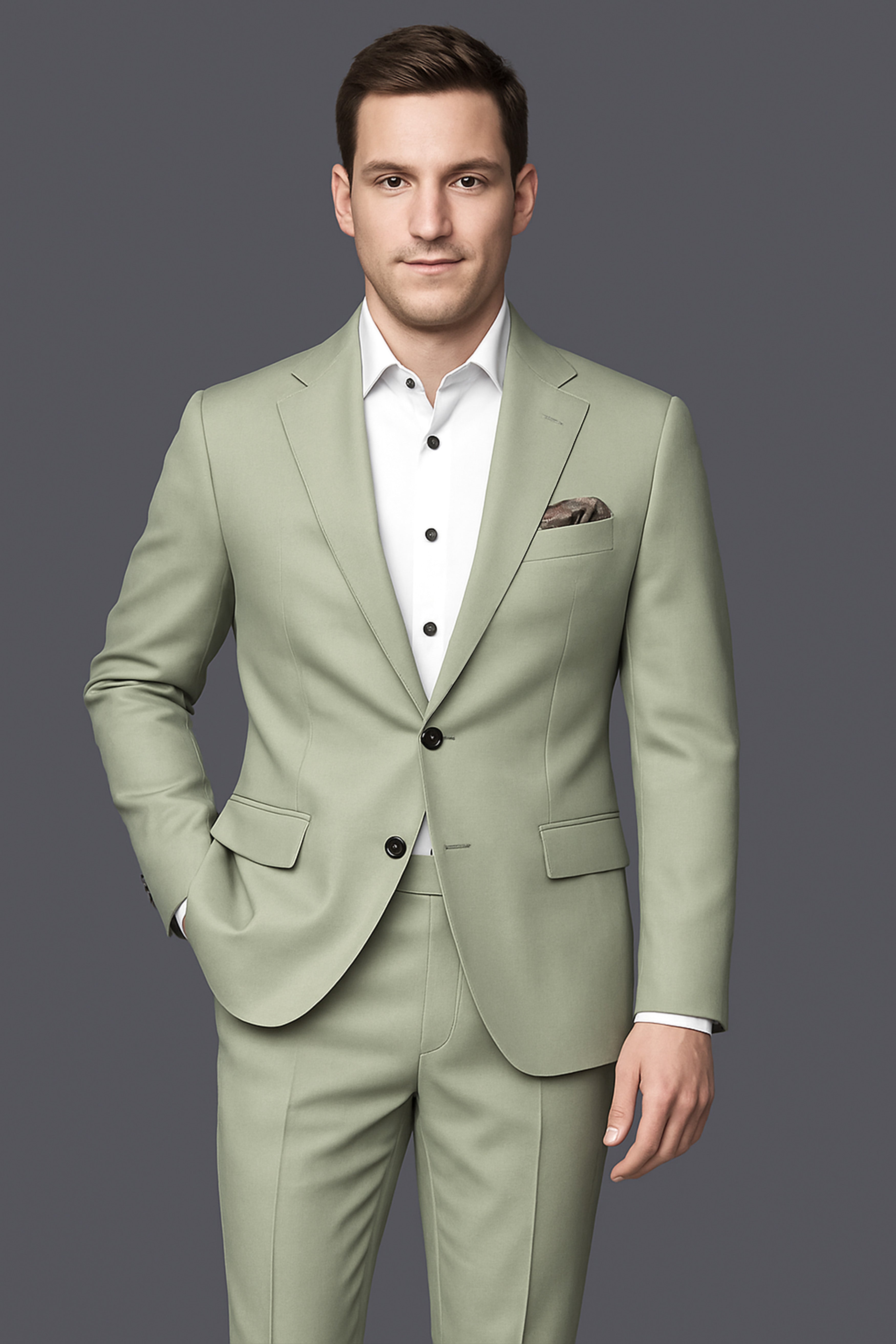 Virenza-Spring Green Wool Rich Single Breasted Slight Stretch Blazer