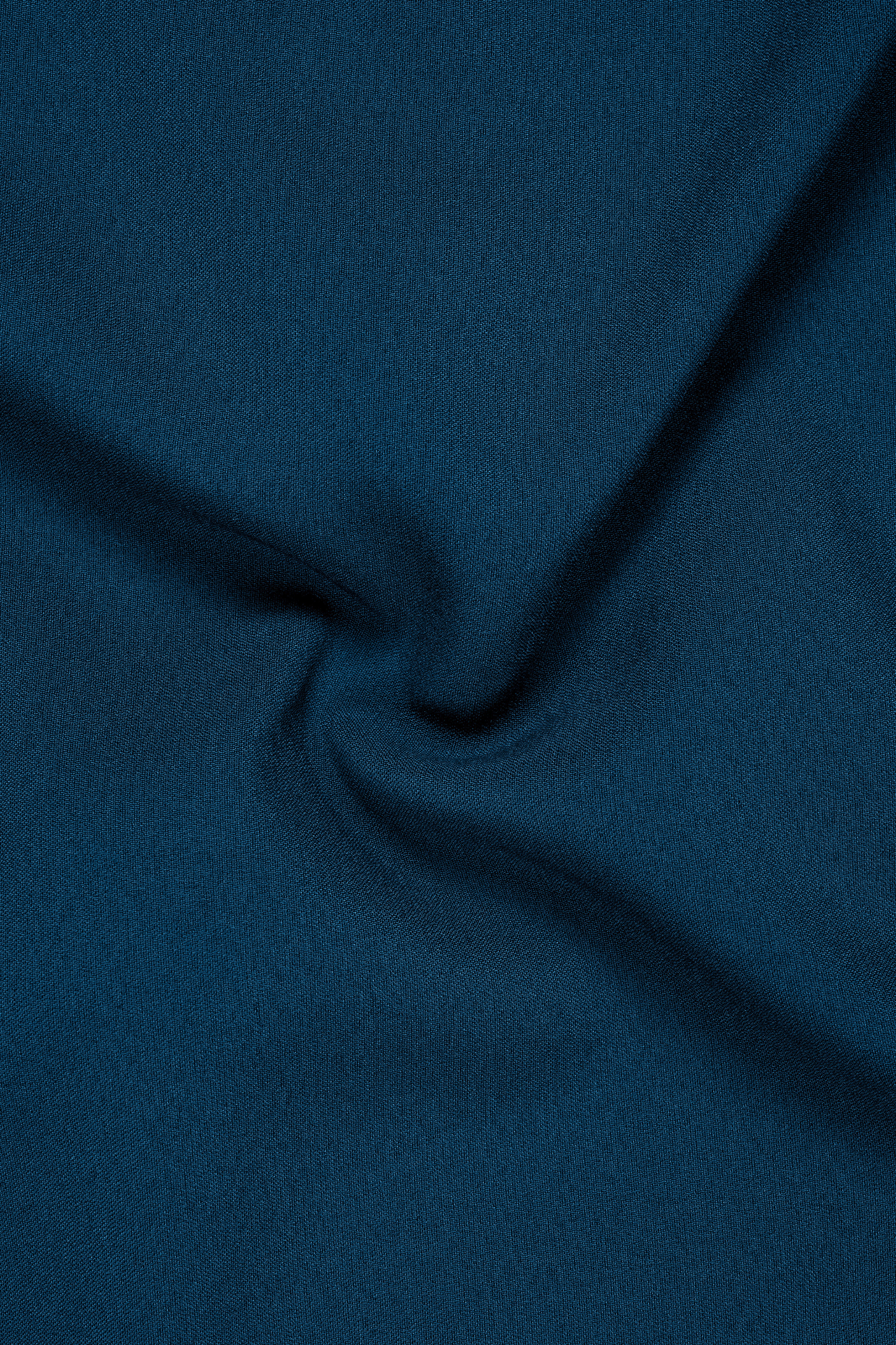 Aureblu-Korean Prussian Blue 4-Way Stretch Wool Rich Cross Placket Bandhgala Blazer