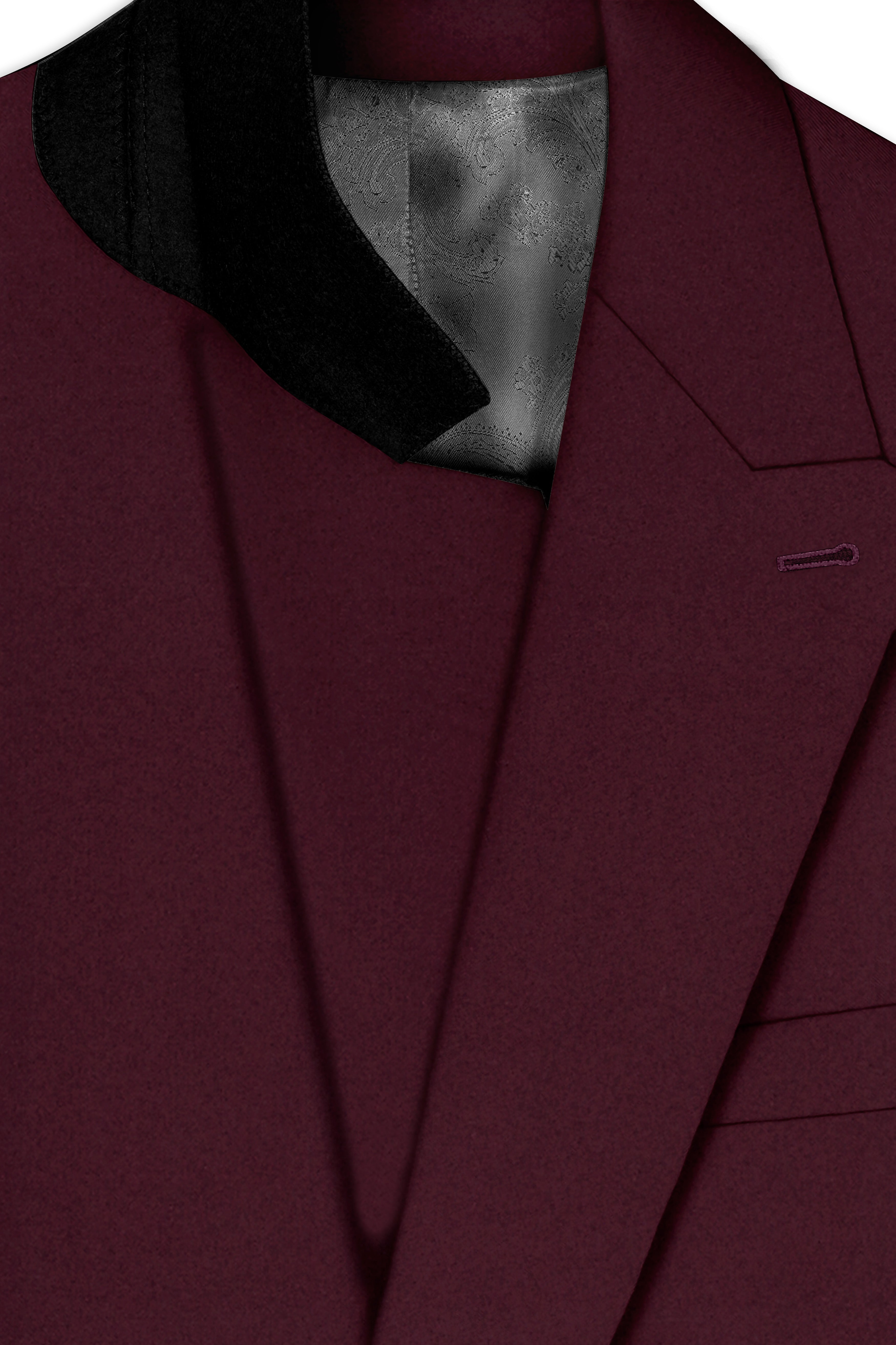 Flexmaro-Korean Crater Maroon 4-Way Stretch Wool Rich Double Breasted Blazer