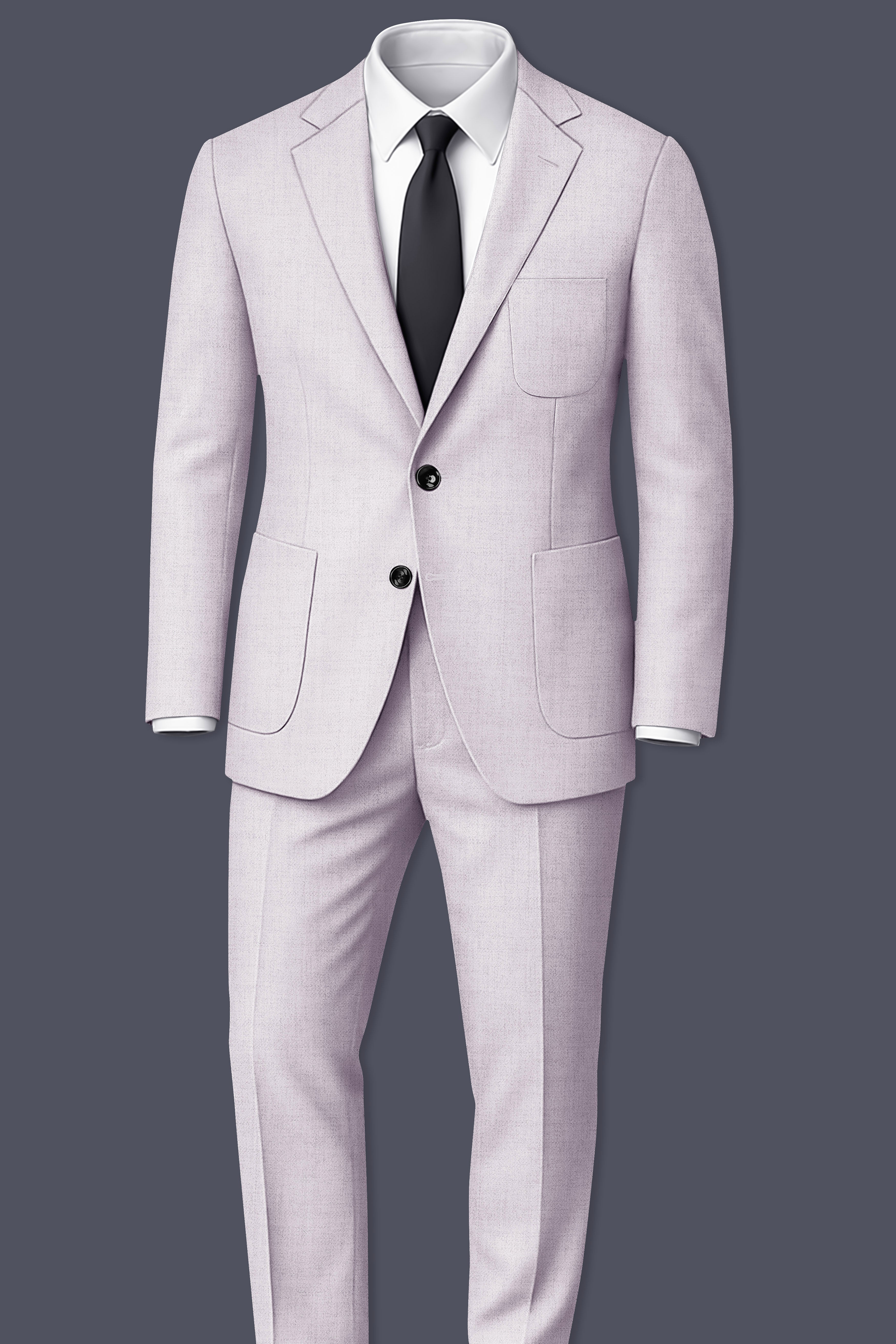 Glacier-Lilac Gray Textured Tweed Single Breasted Sports Blazer