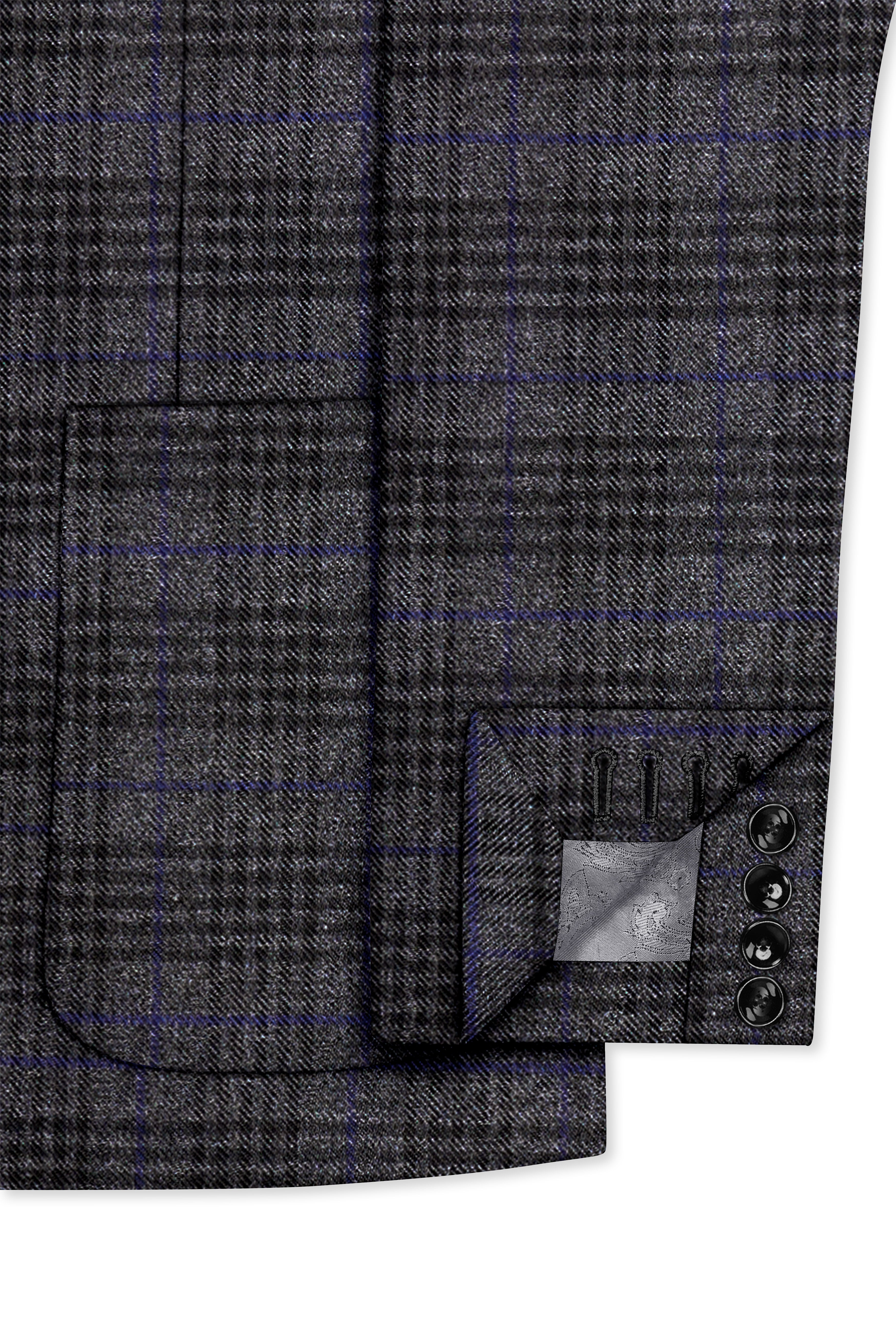Cinerro-Shark Gray Plaid Tweed Single Breasted Sports Blazer
